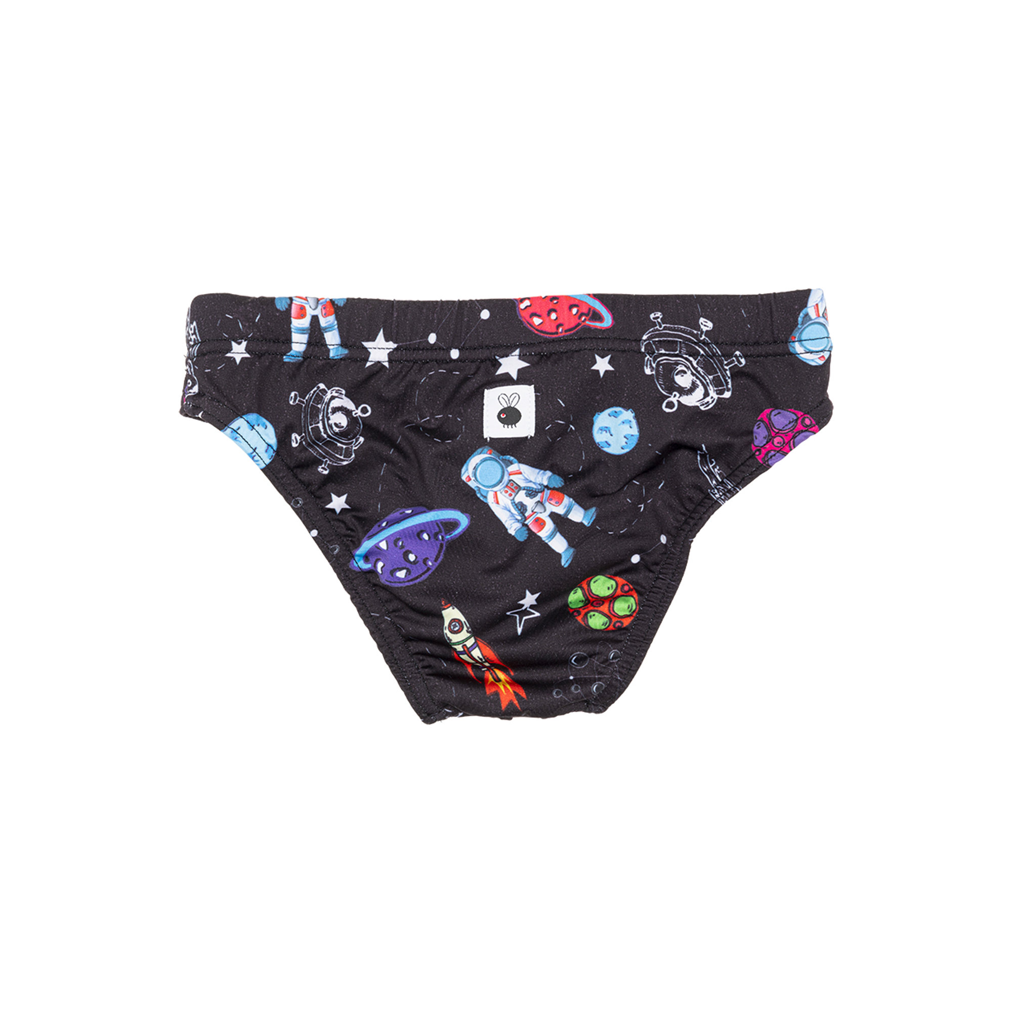 Slip mare in tessuto fantasia spazio multicolor Le mosche in bianco vista1