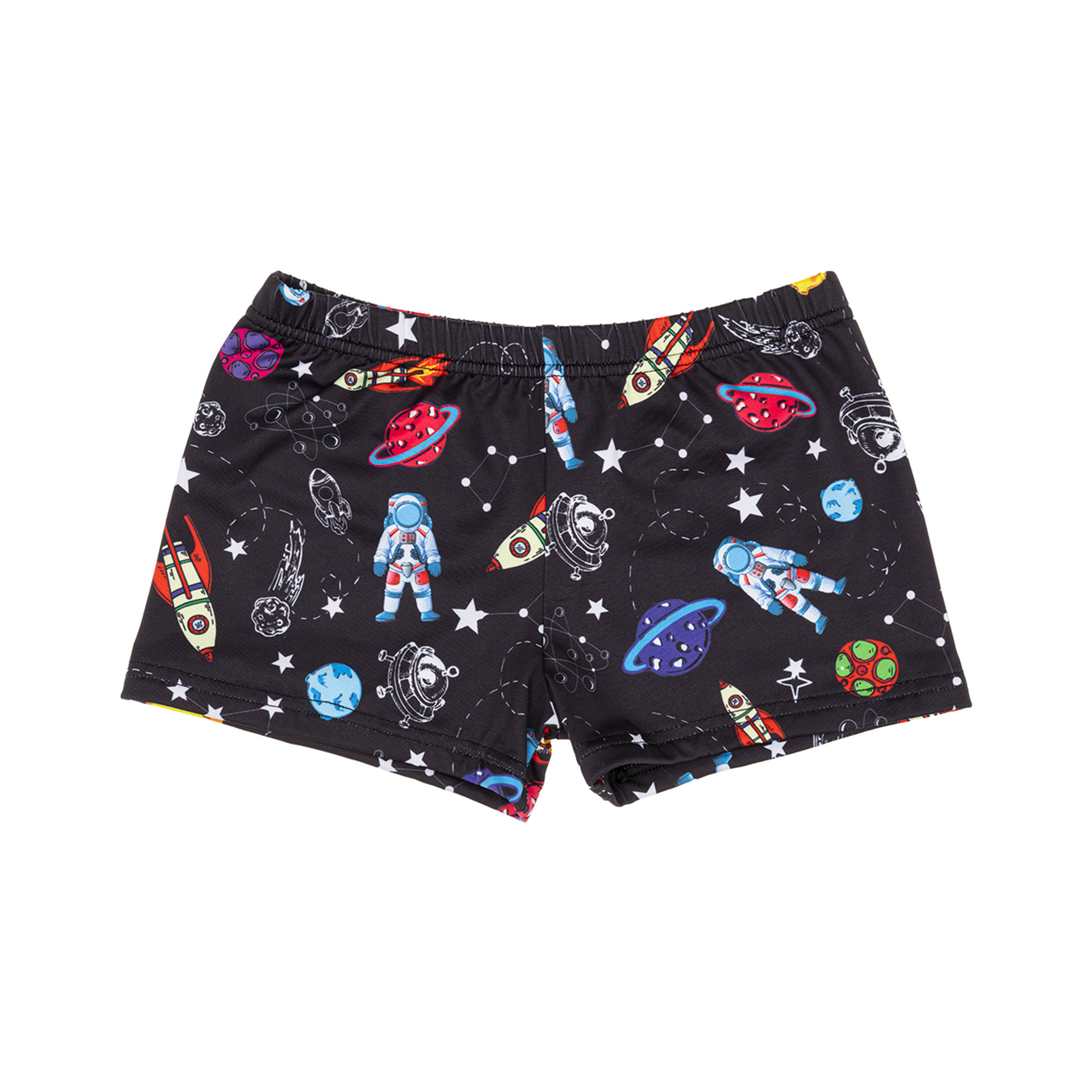 Boxer bimbo mare con fantasia spazio multicolor Le mosche in bianco vista0