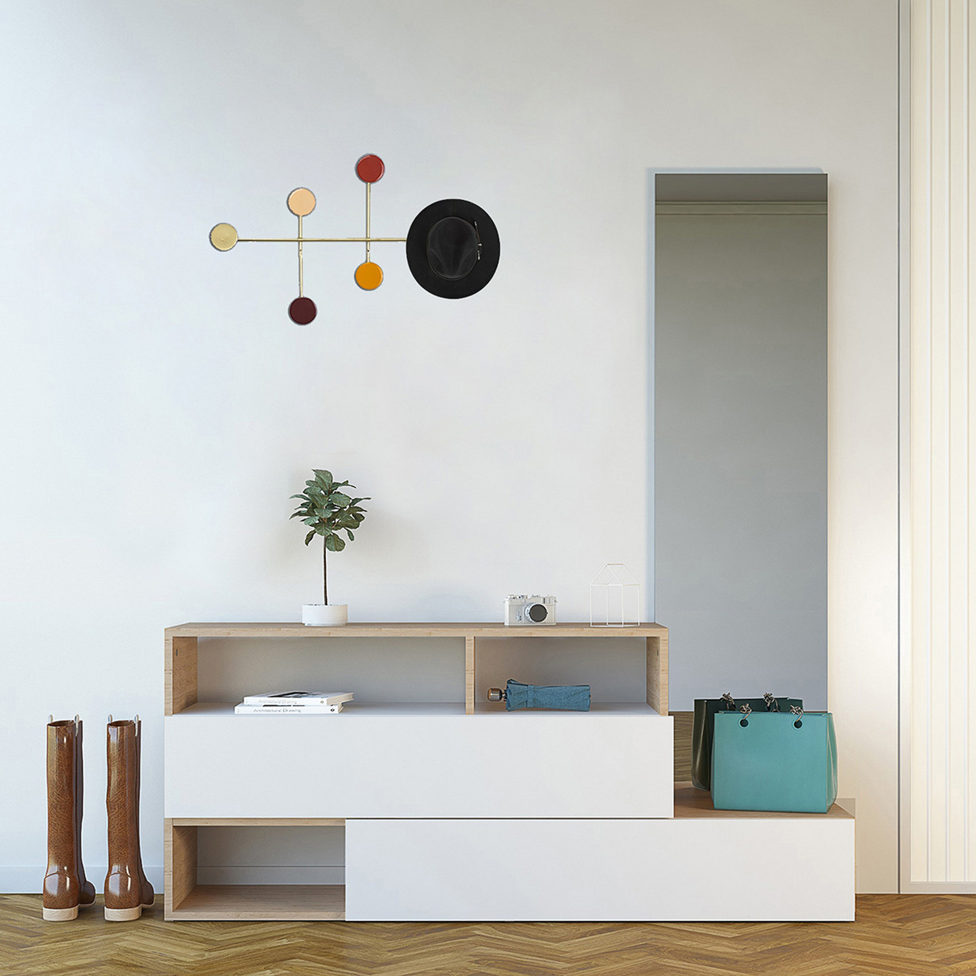 Appendiabiti da parete Pois, multicolore L'arte del decoro vista2