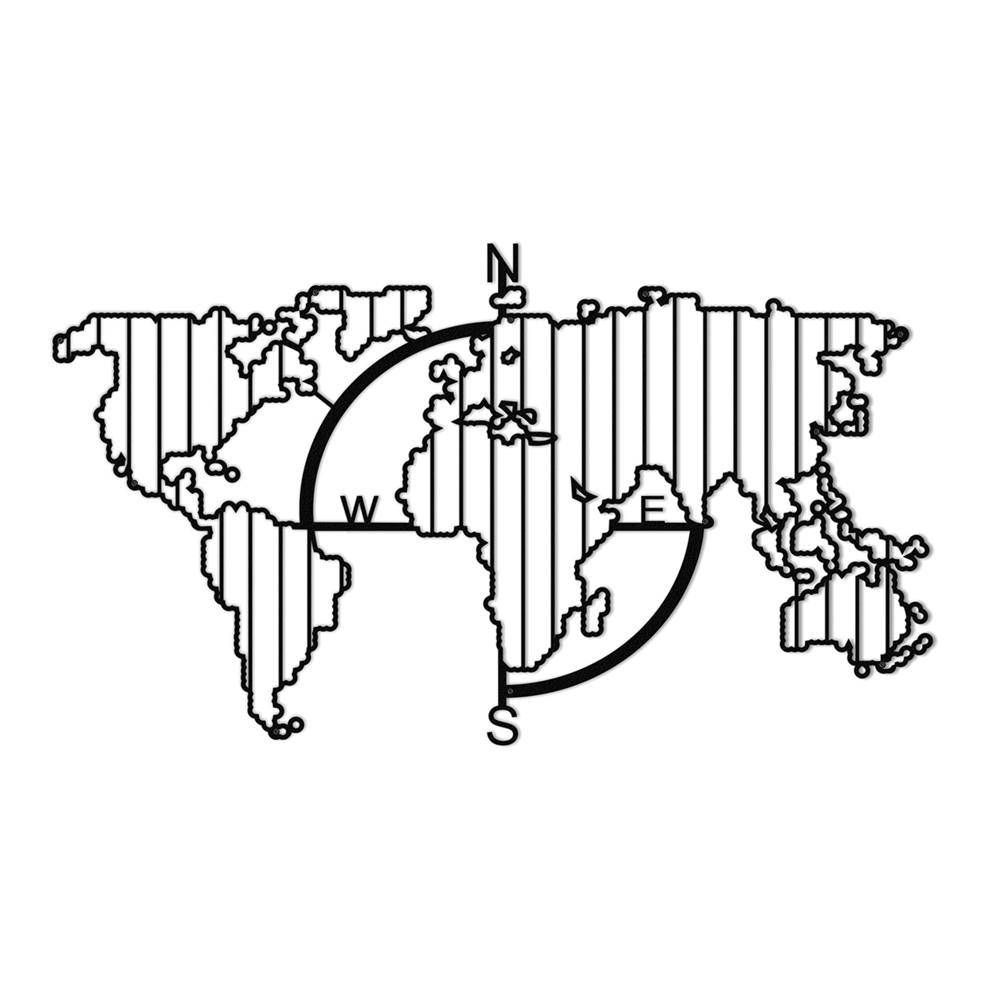 Decorazione da parete Mappa del Mondo, nero L'arte del decoro vista0
