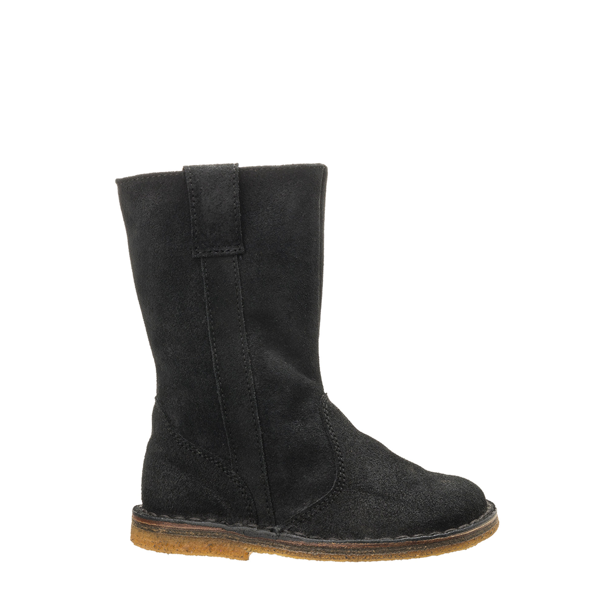 Stivali alti in nabuk con zip neri Pepè shoes vista0