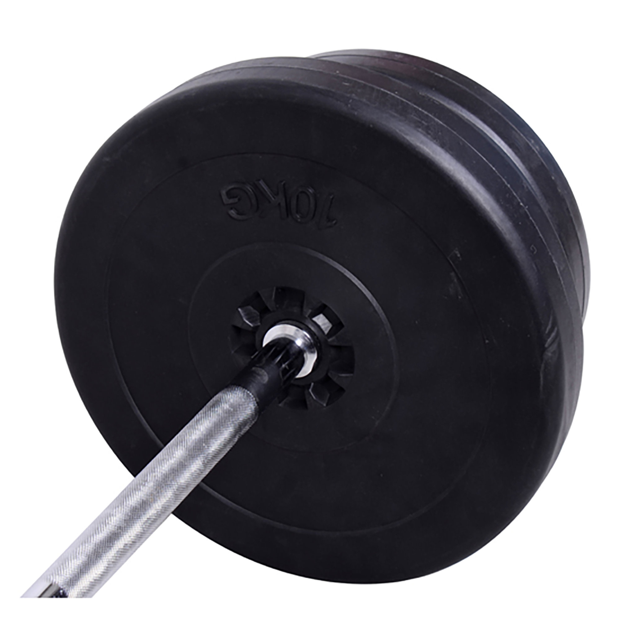 Set bilanciere + 2 manubri Pesi 14 dischi Fitness at home vista8