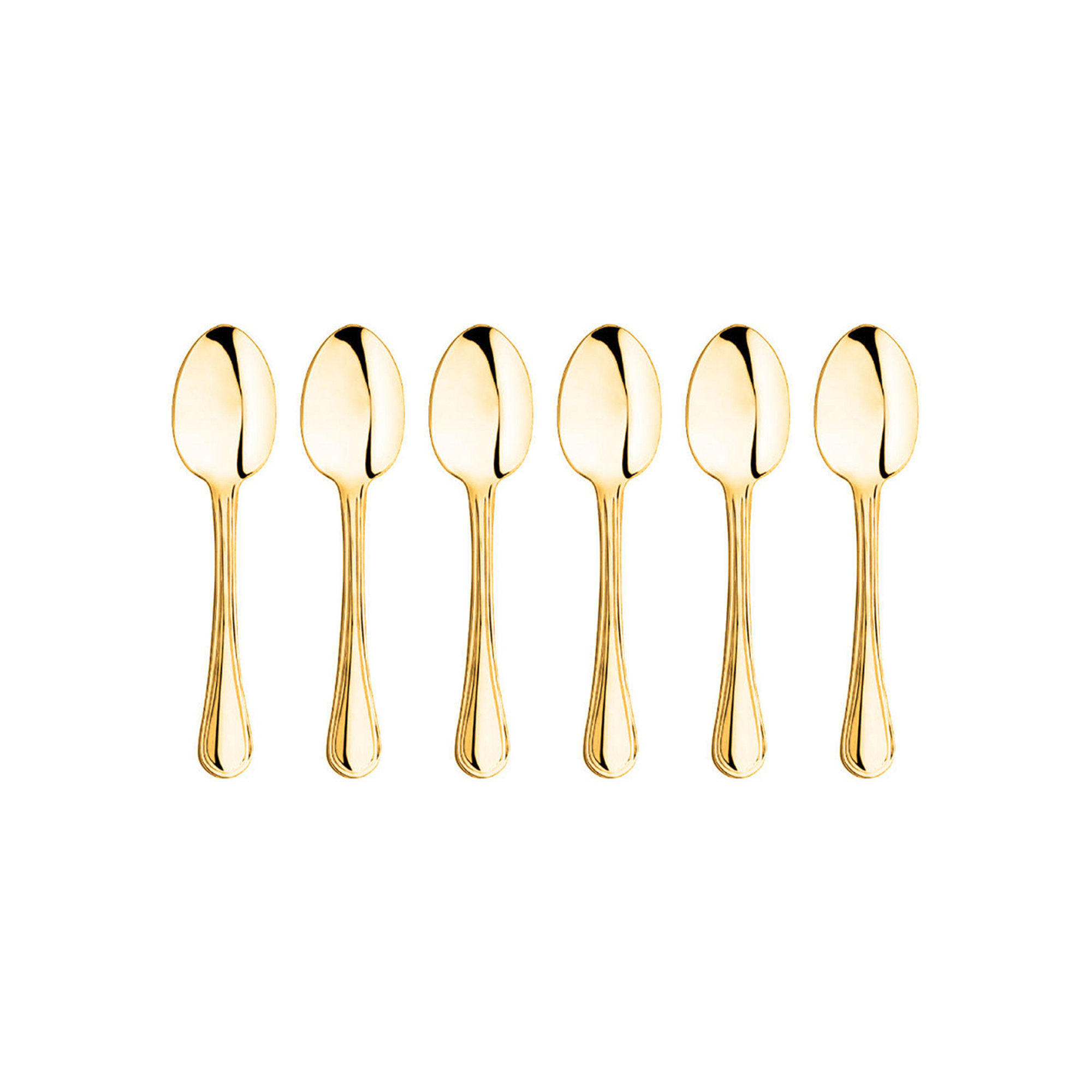 Rugiada pvd oro set 6pz cucchiaini caffe' Inoxriv vista0