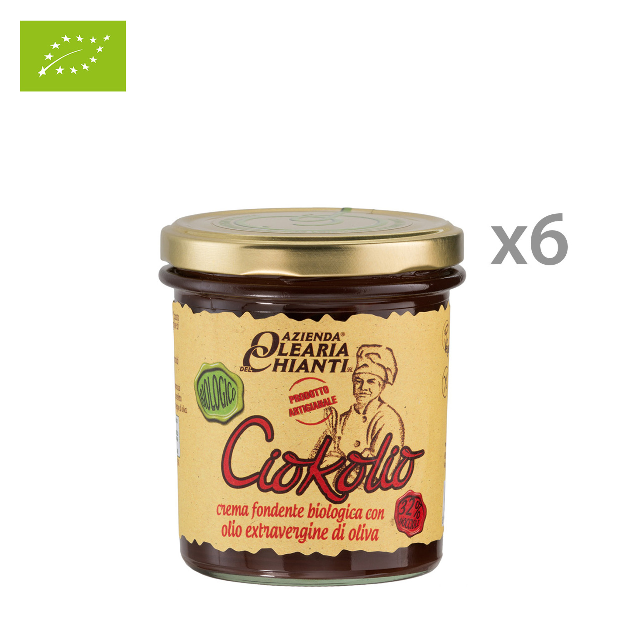 6 vasetti - Crema fondente "Ciokolio" Biologica con olio extra vergine di oliva 270 gr Olearia del Chianti vista0