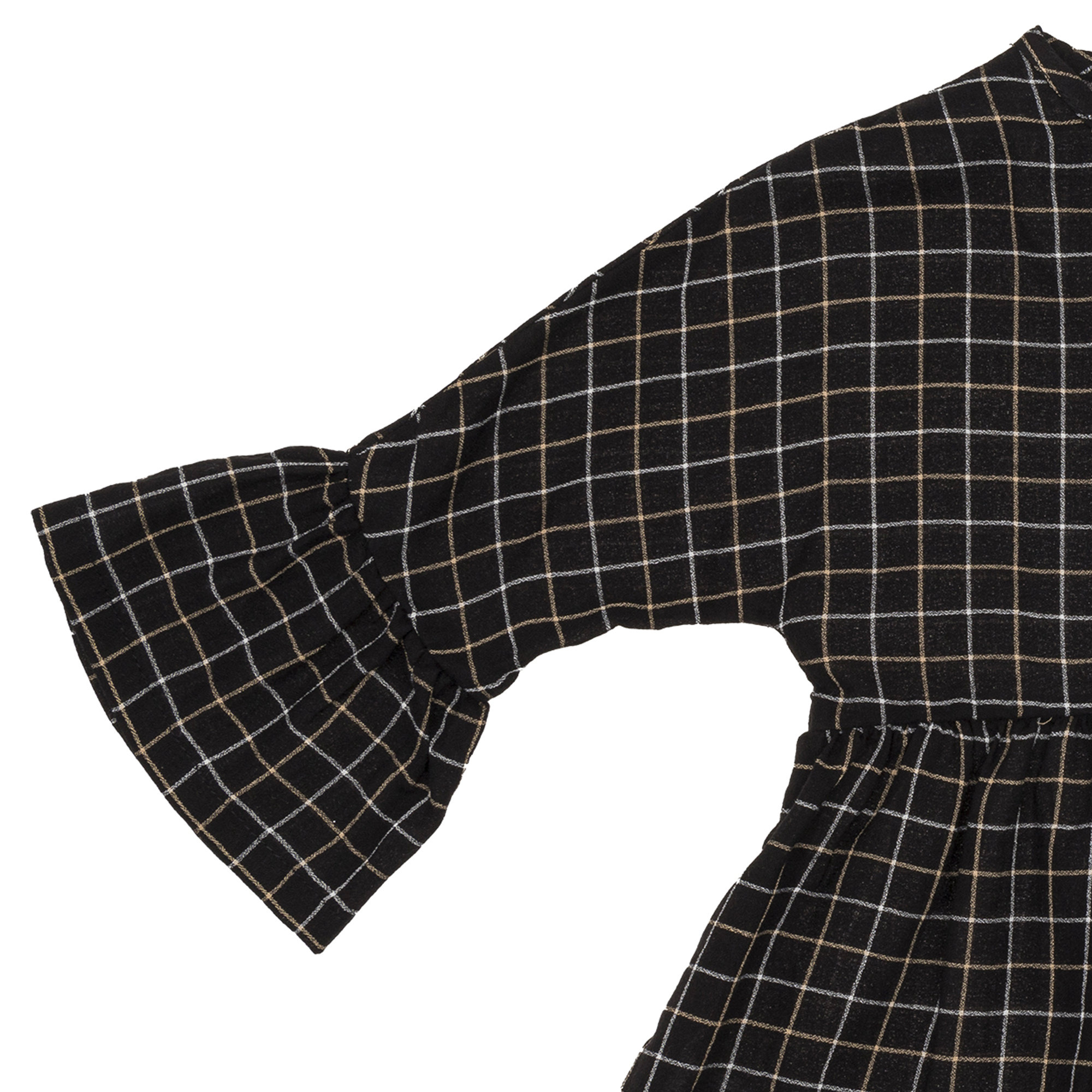 Blusa nera a quadri con frappe Yellowsub vista1