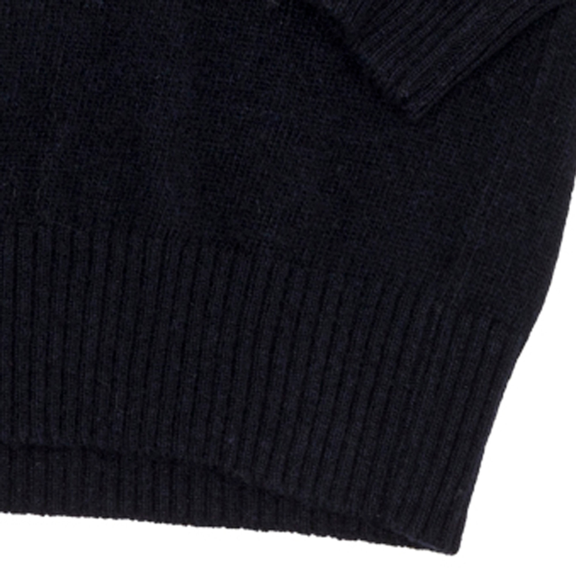Maglione in lana con collo e polsini a costini blu TOURISTE vista2