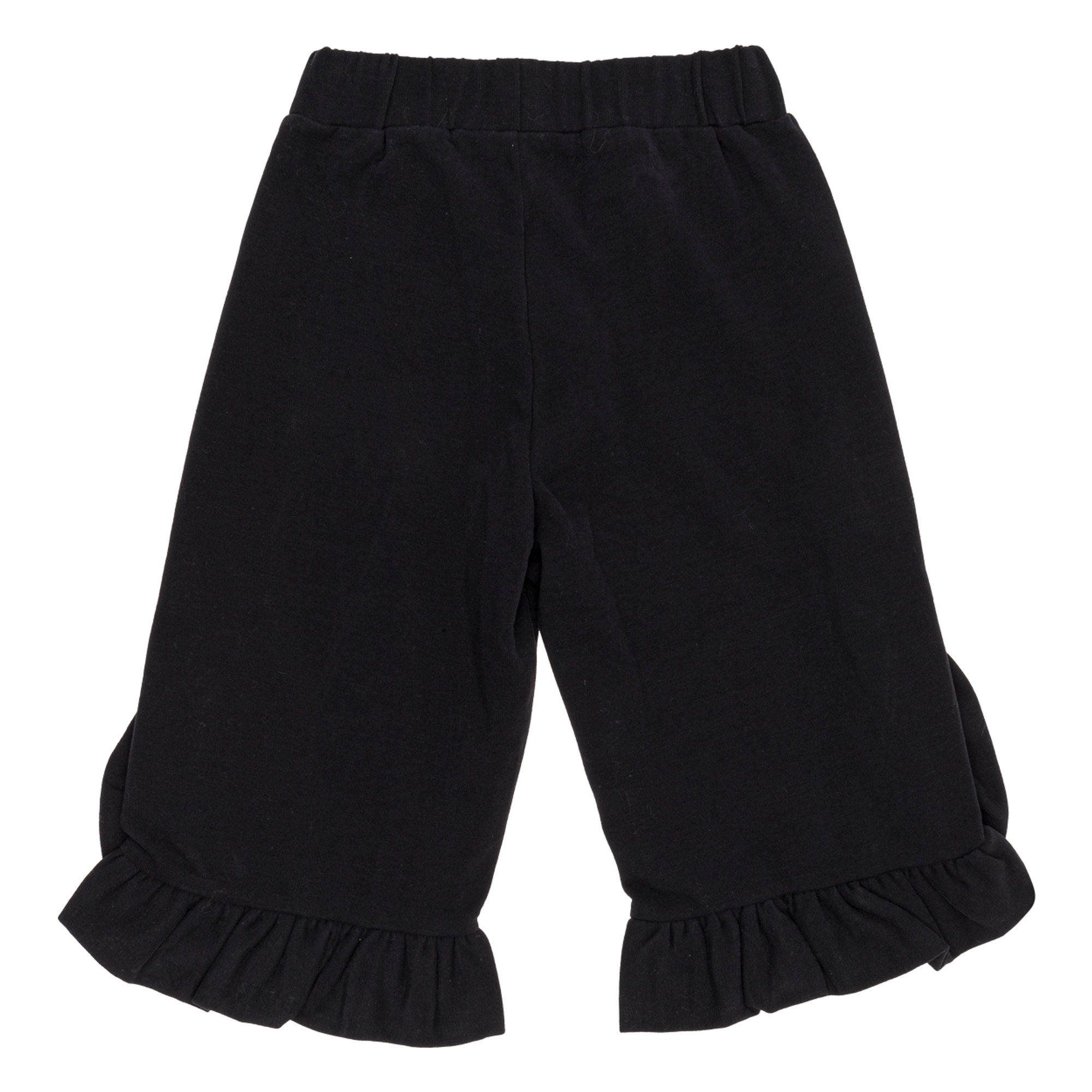 Pantaloni in cotone con balze neri TOURISTE vista1