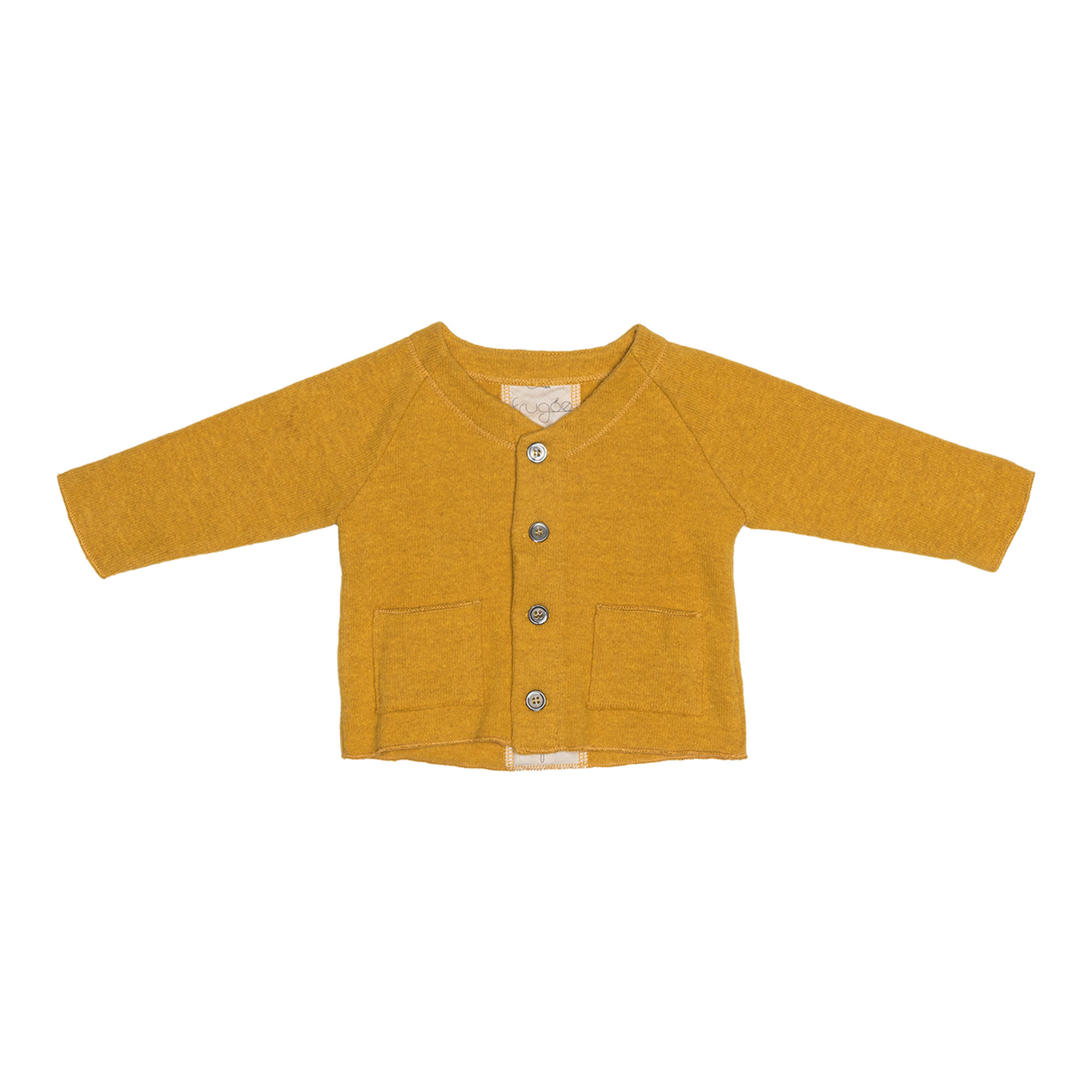 Cardigan giallo ocra con bottoni FRUGOO vista0
