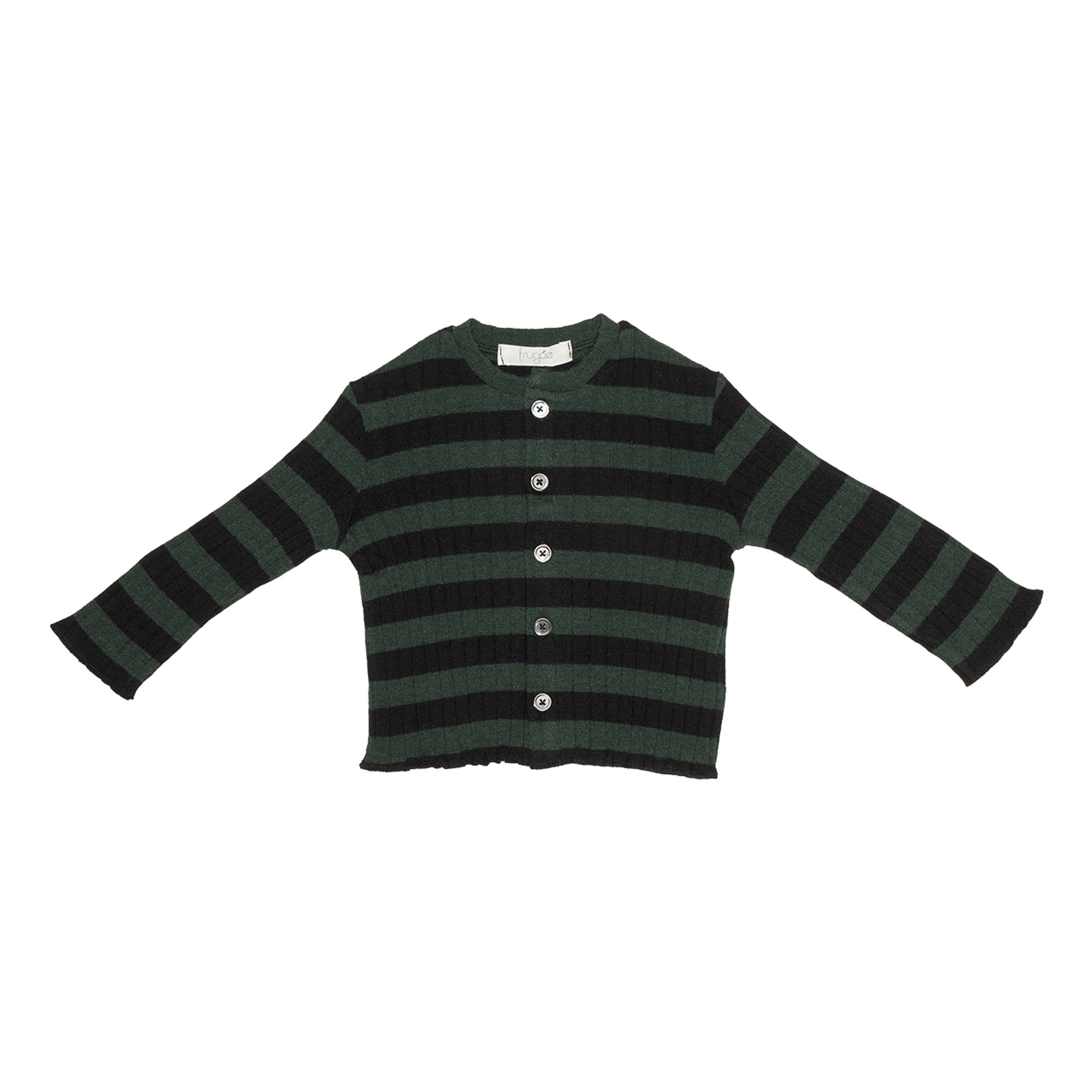 Cardigan a righe verdi e nere in viscosa FRUGOO vista0