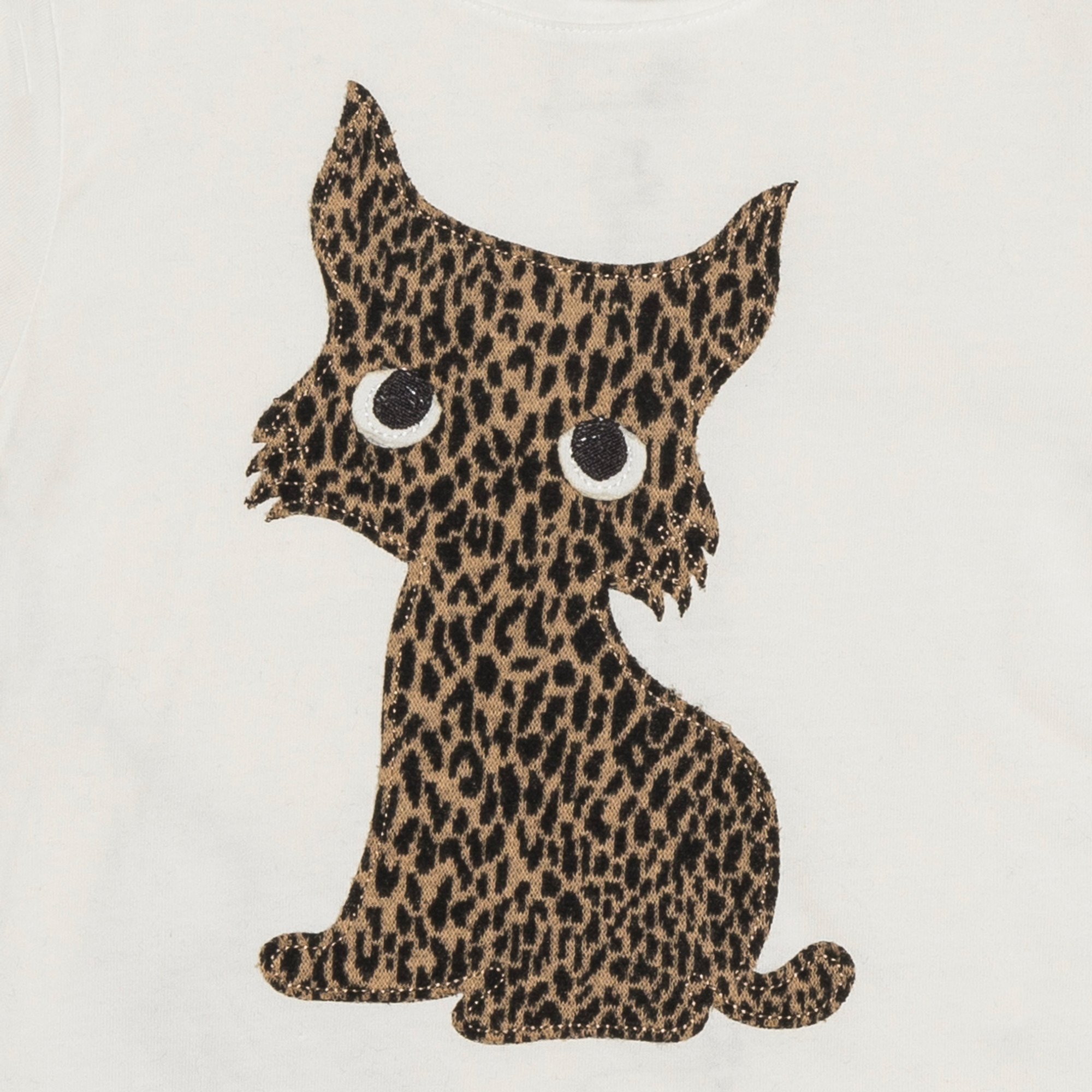 T-shirt bianca con gattina FRUGOO vista2
