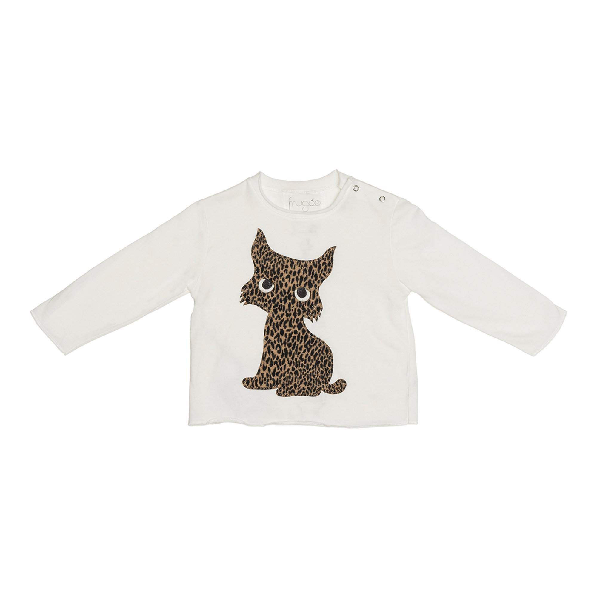 T-shirt bianca con gattina FRUGOO vista0