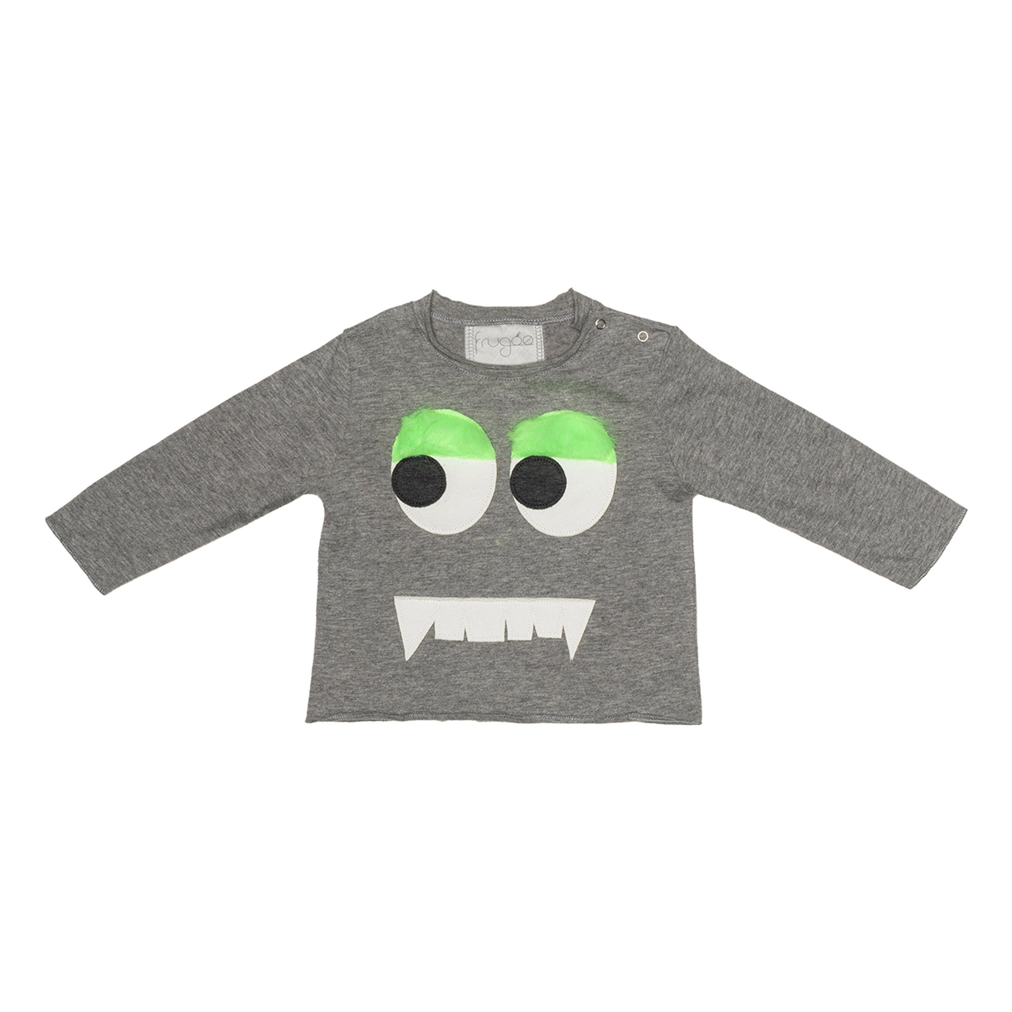 T-shirt in cotone a mancihe lunghe con patches FRUGOO vista0