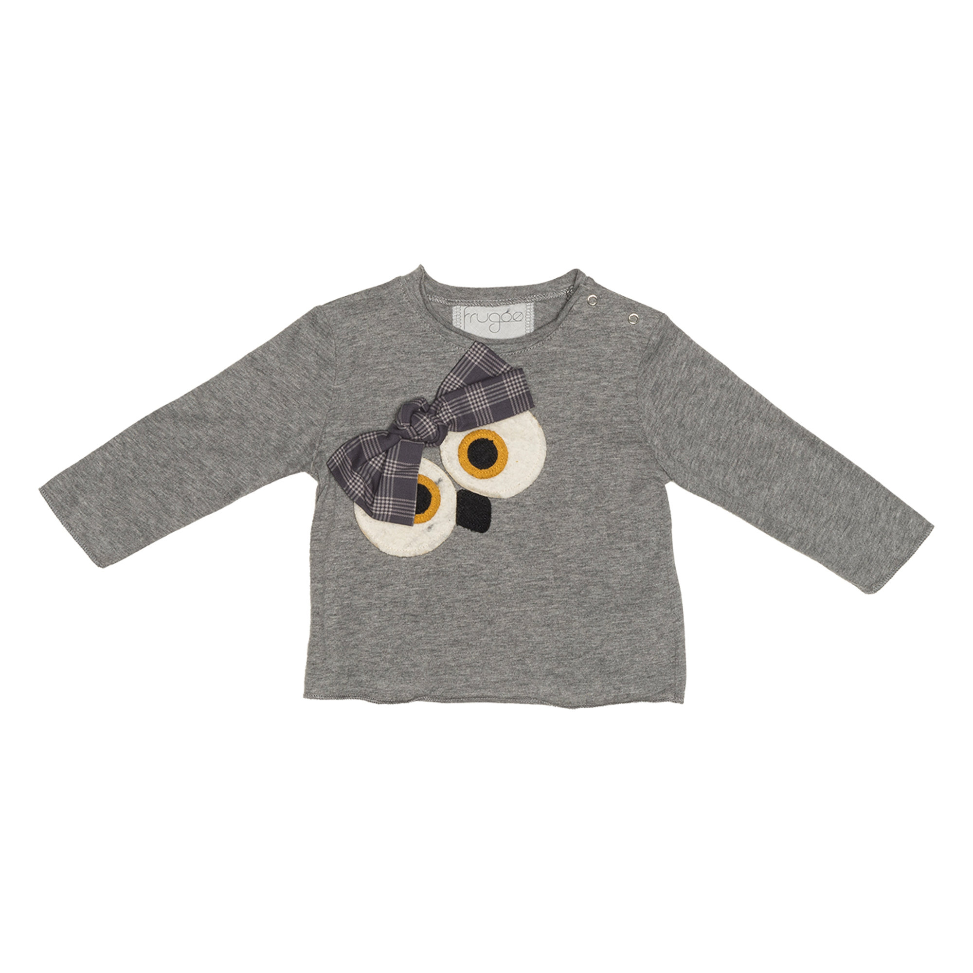T-shirt grigia con occhi e fioco FRUGOO vista0