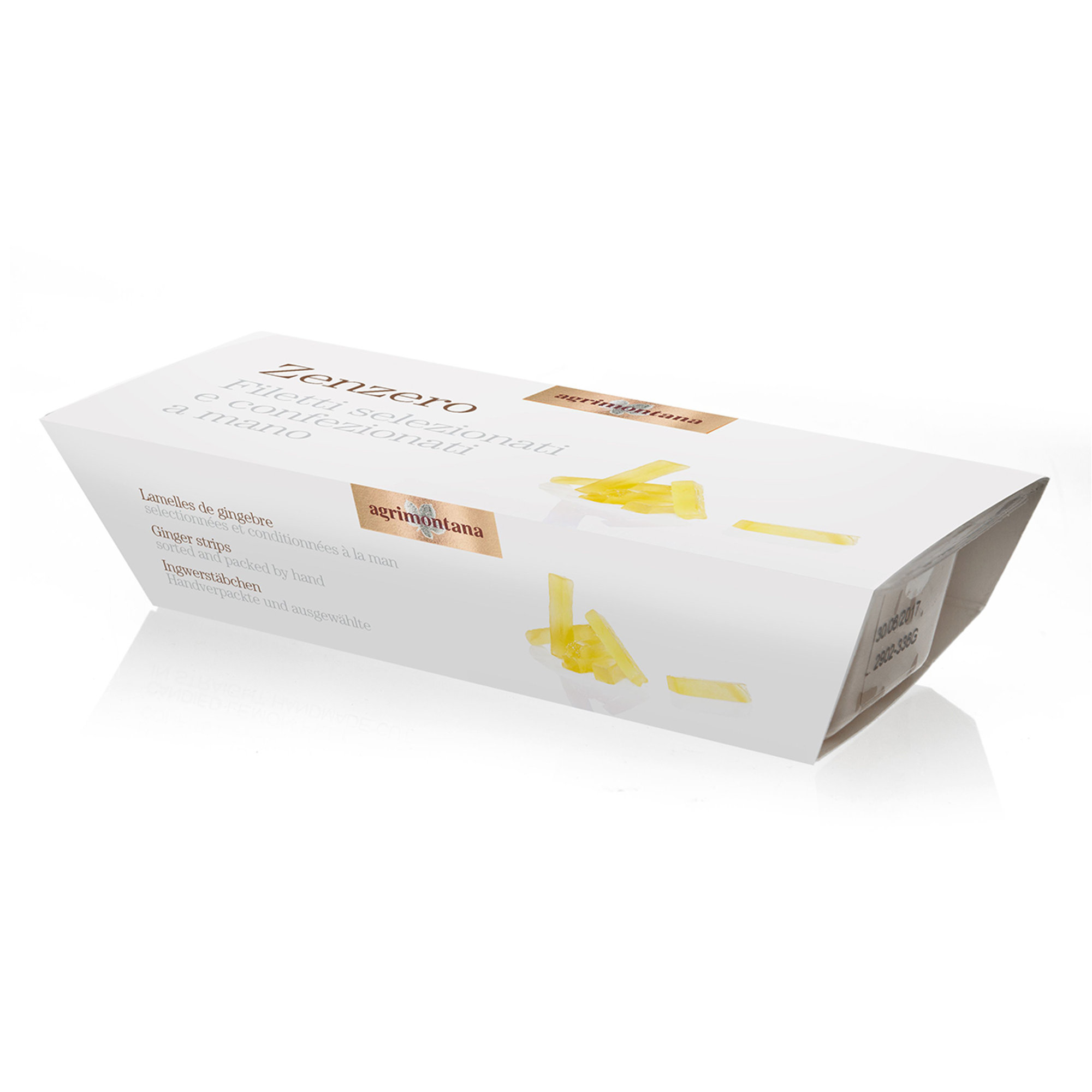 2 pakkausta sokeroituja hedelmäfileitä 200 g: Appelsiininkuori - Inkivääri Agrimontana vista2