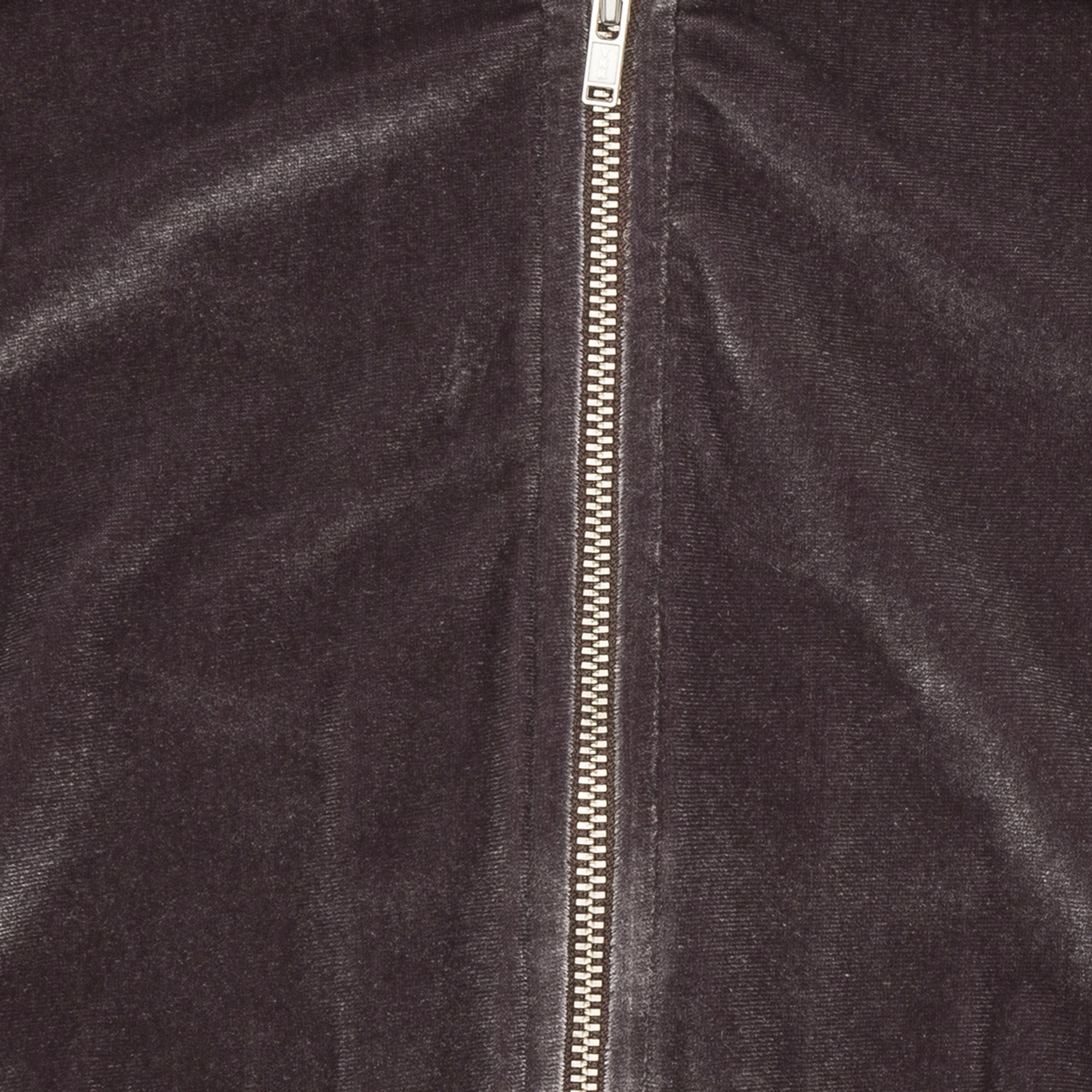 Felpa in ciniglia marrone con zip centrale e collo ampio DOUUOD vista2