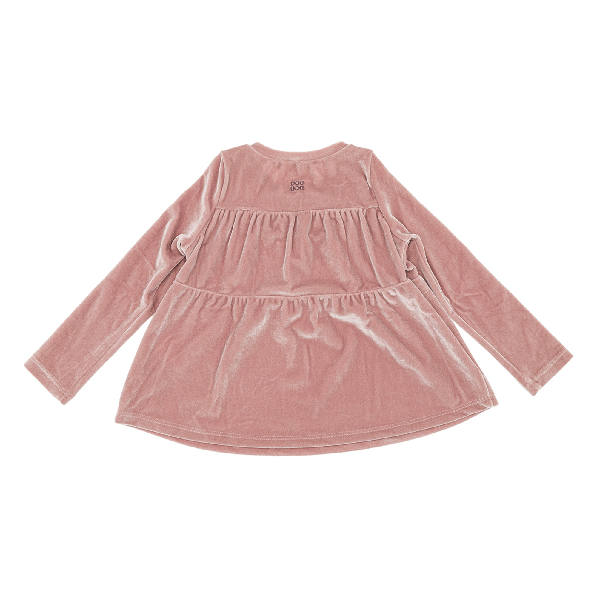 Blusa in ciniglia rosa cipria a impero DOUUOD vista1