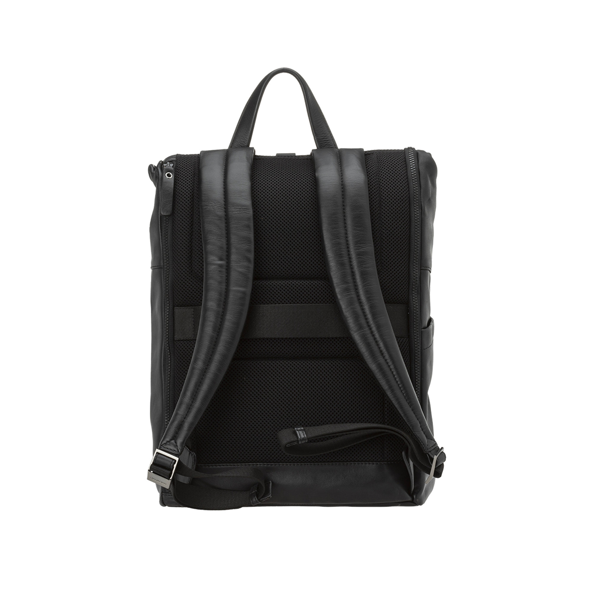 Zaino in pelle con patta roll-Top nero Piquadro vista2