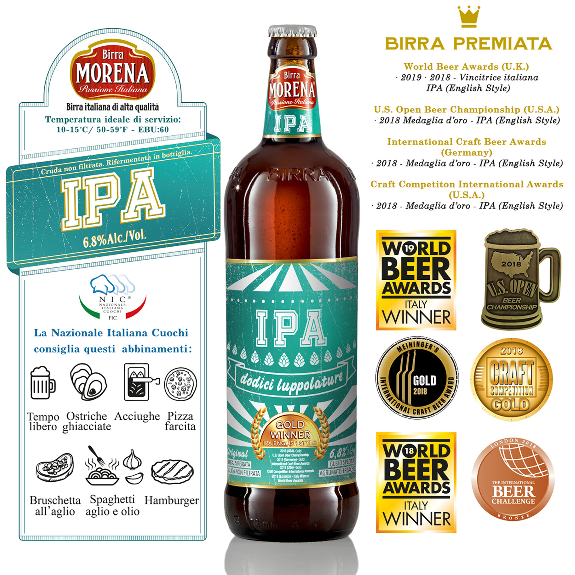Cassa in Legno di Abete con 2 bottiglie miste 75 cl: IPA 12 Luppolature - Lucana Bianca Cruda Birra Morena vista2
