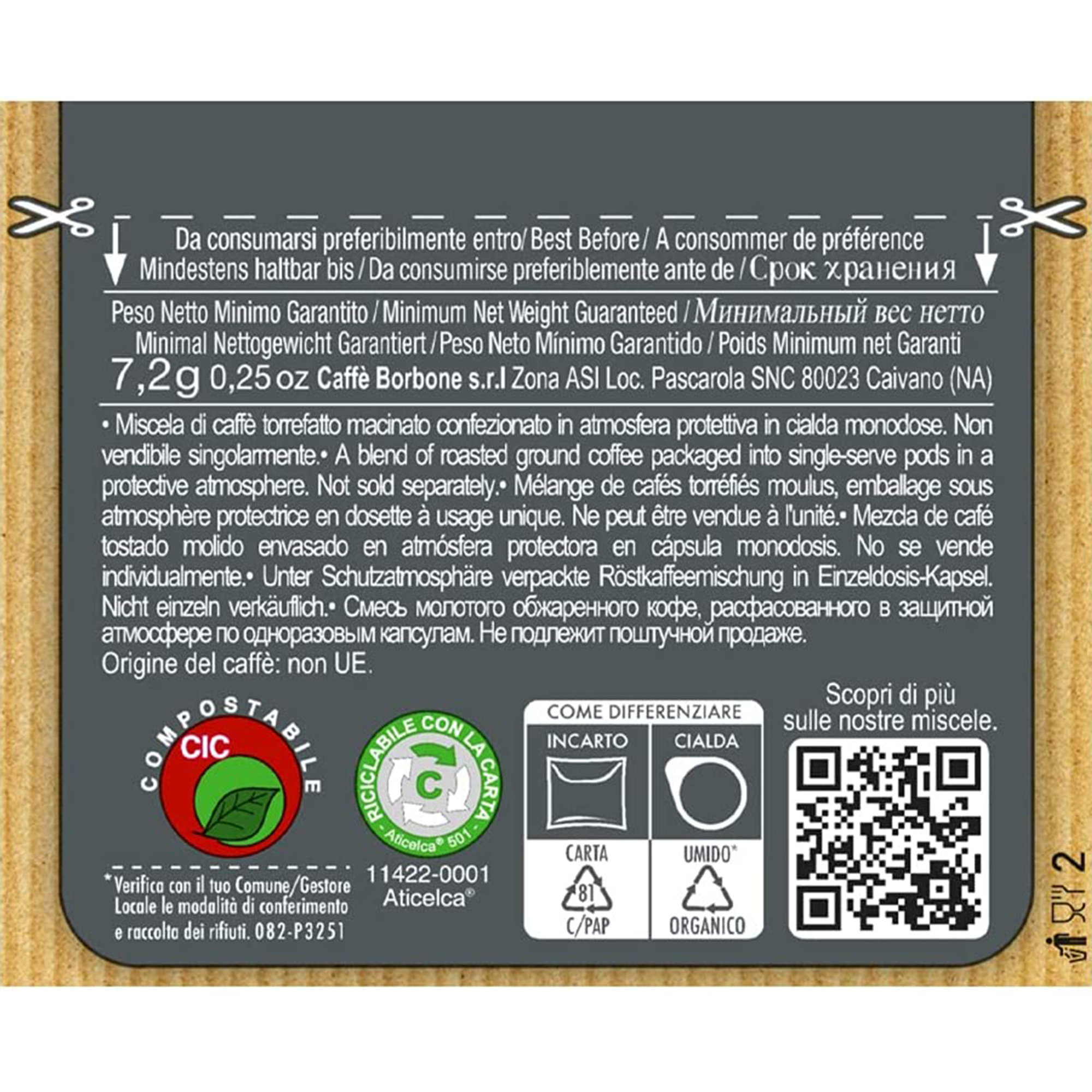 300 cialde - "Borbone Cialda NERA" compatibile Cialda ESE 44 mm Borbone vista1
