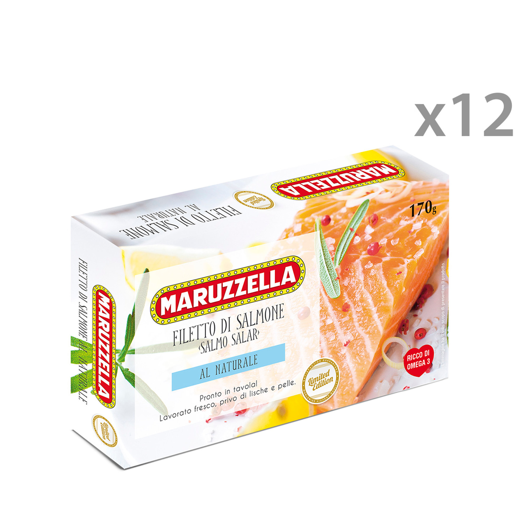 12 confezioni - Filetti salmone Maruzzella al naturale 170 gr Maruzzella vista0