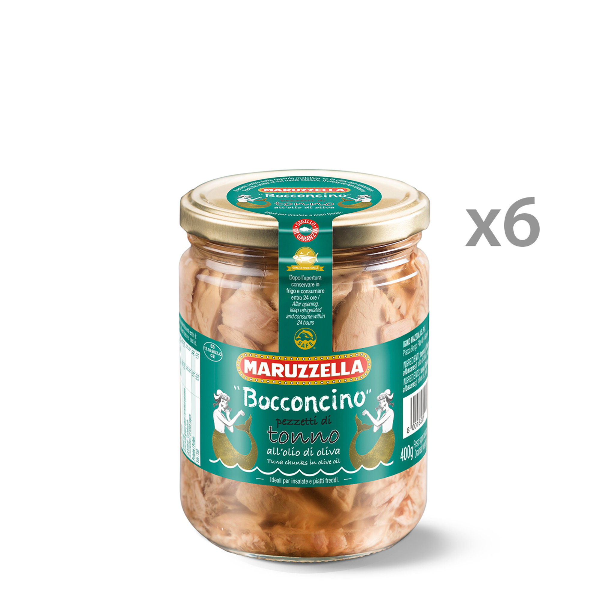 6 vasetti - Bocconcino tonno in olio d'oliva 400 gr Maruzzella vista0