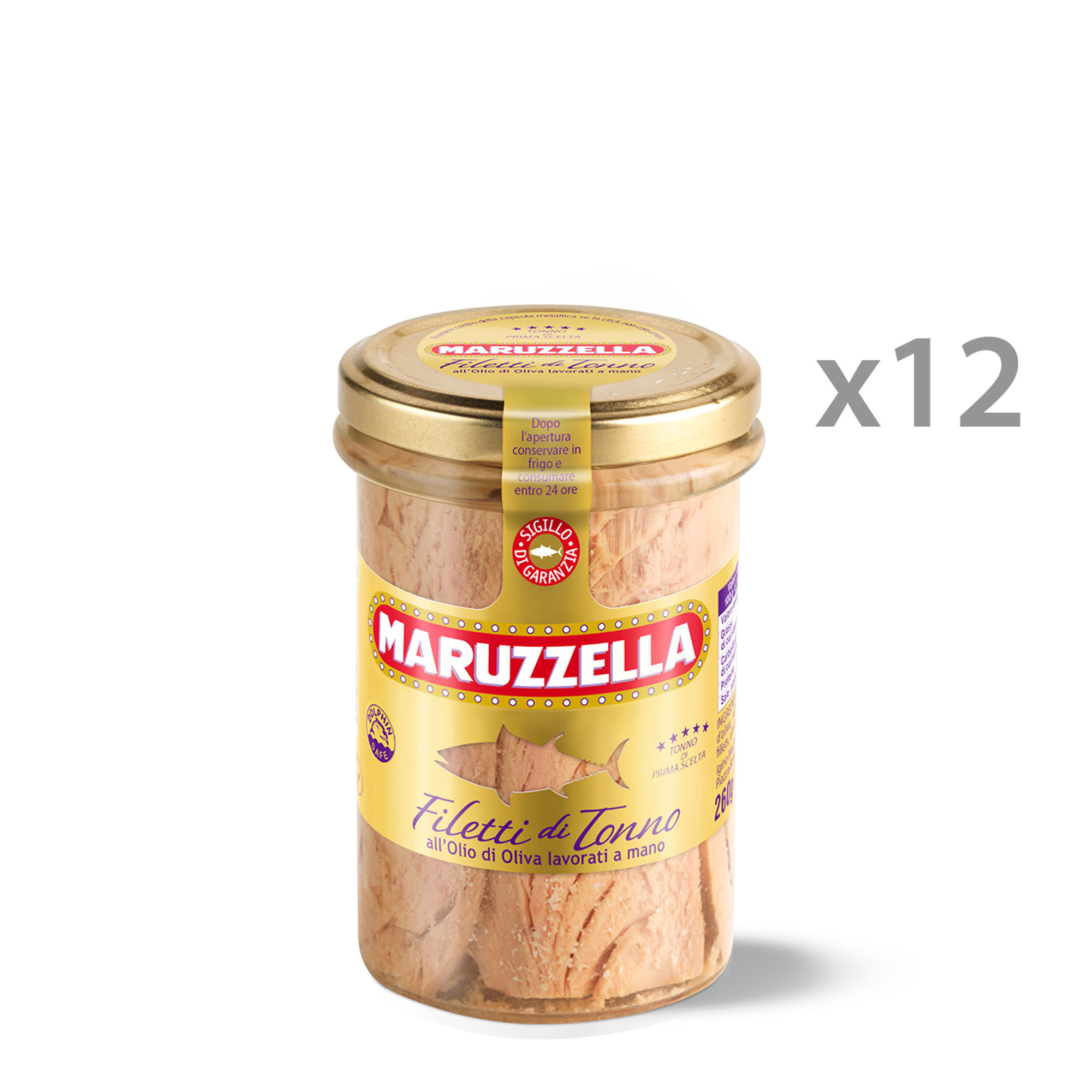 12 bocaux - Filets de thon à l'huile d'olive 260 gr Maruzzella vista0