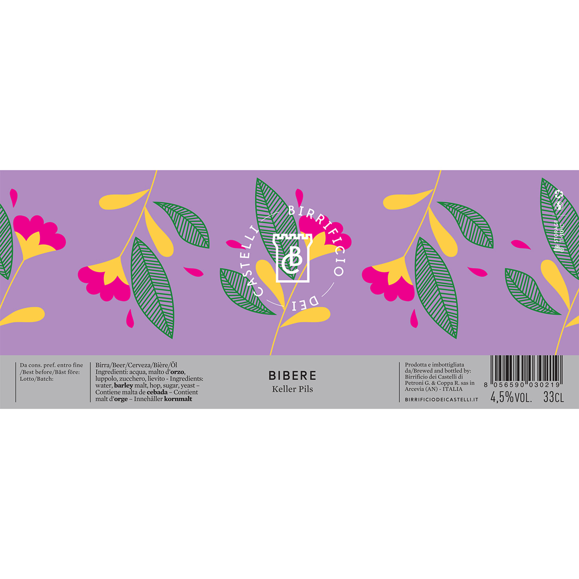18 lattine da 33 cl - "Bibere" Pils Birrificio dei Castelli vista1