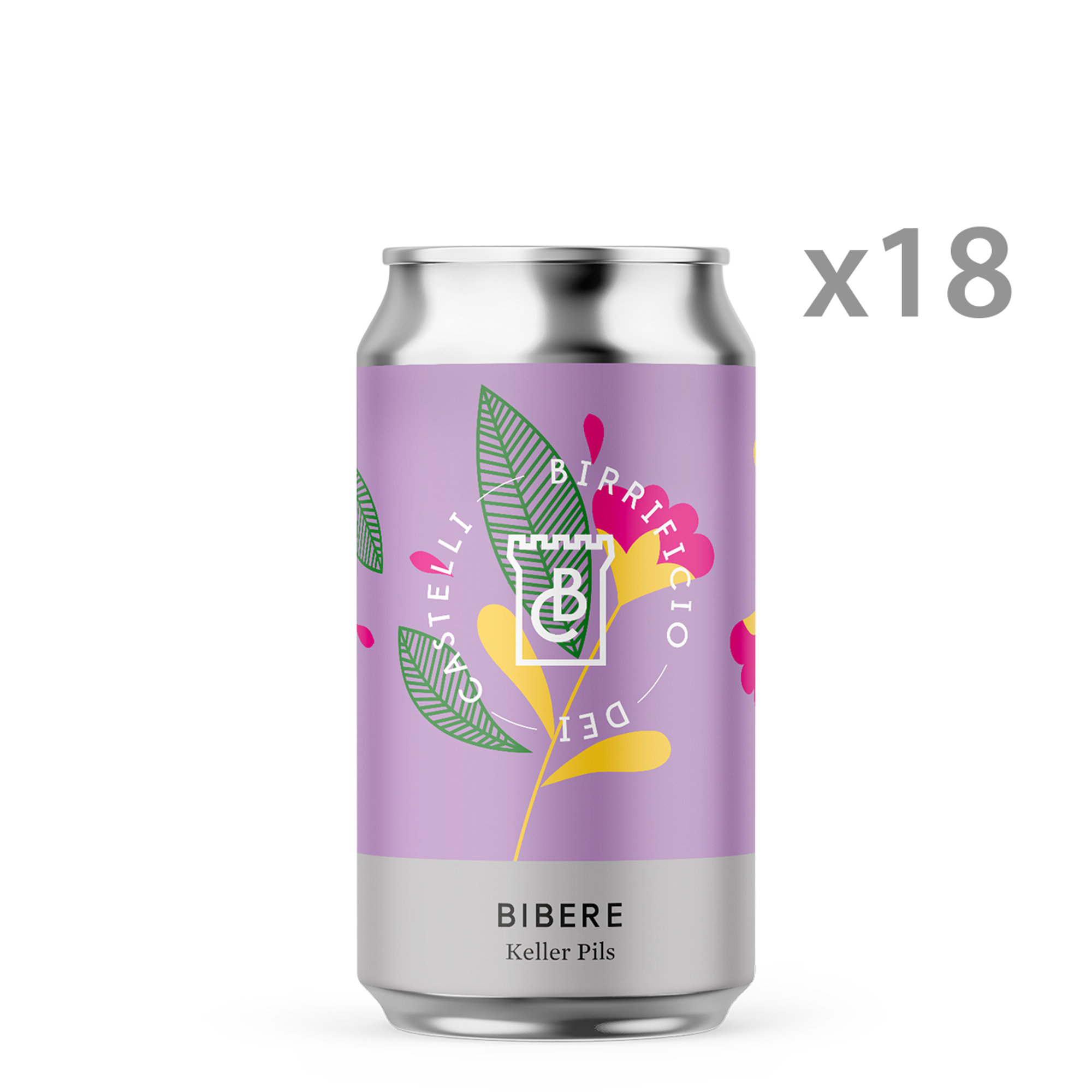 18 lattine da 33 cl - "Bibere" Pils Birrificio dei Castelli vista0