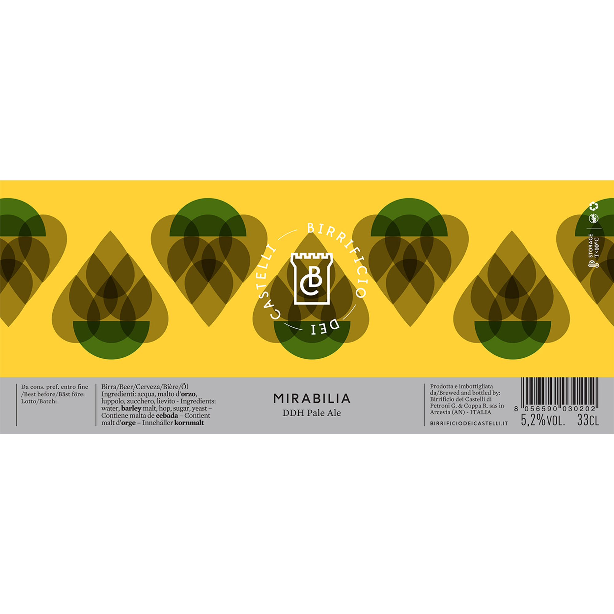18 lattine da 33 cl - "Mirabilia" American Pale Ale Birrificio dei Castelli vista1