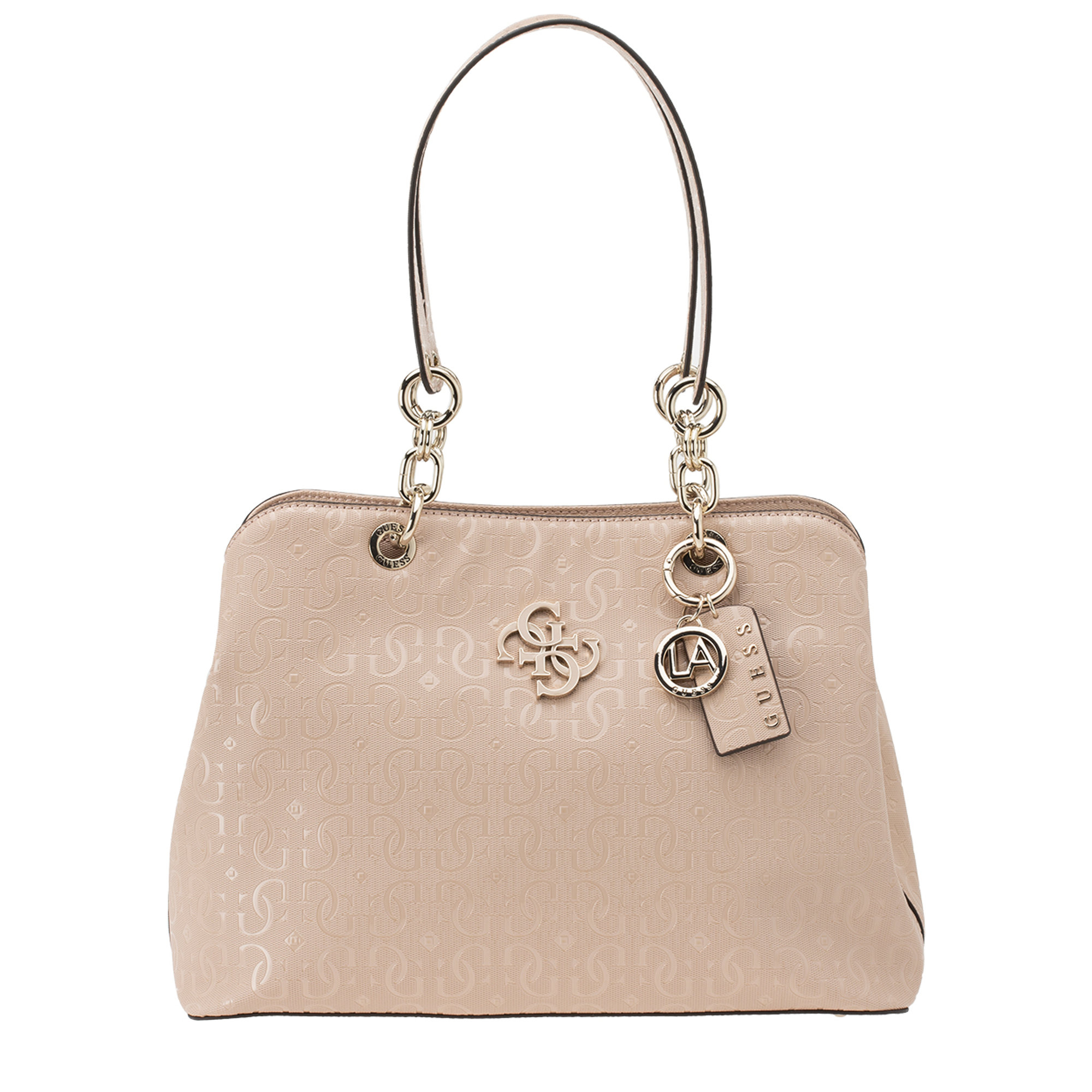 Borsa a spalla logo 4G rosa cipria Guess  vista0