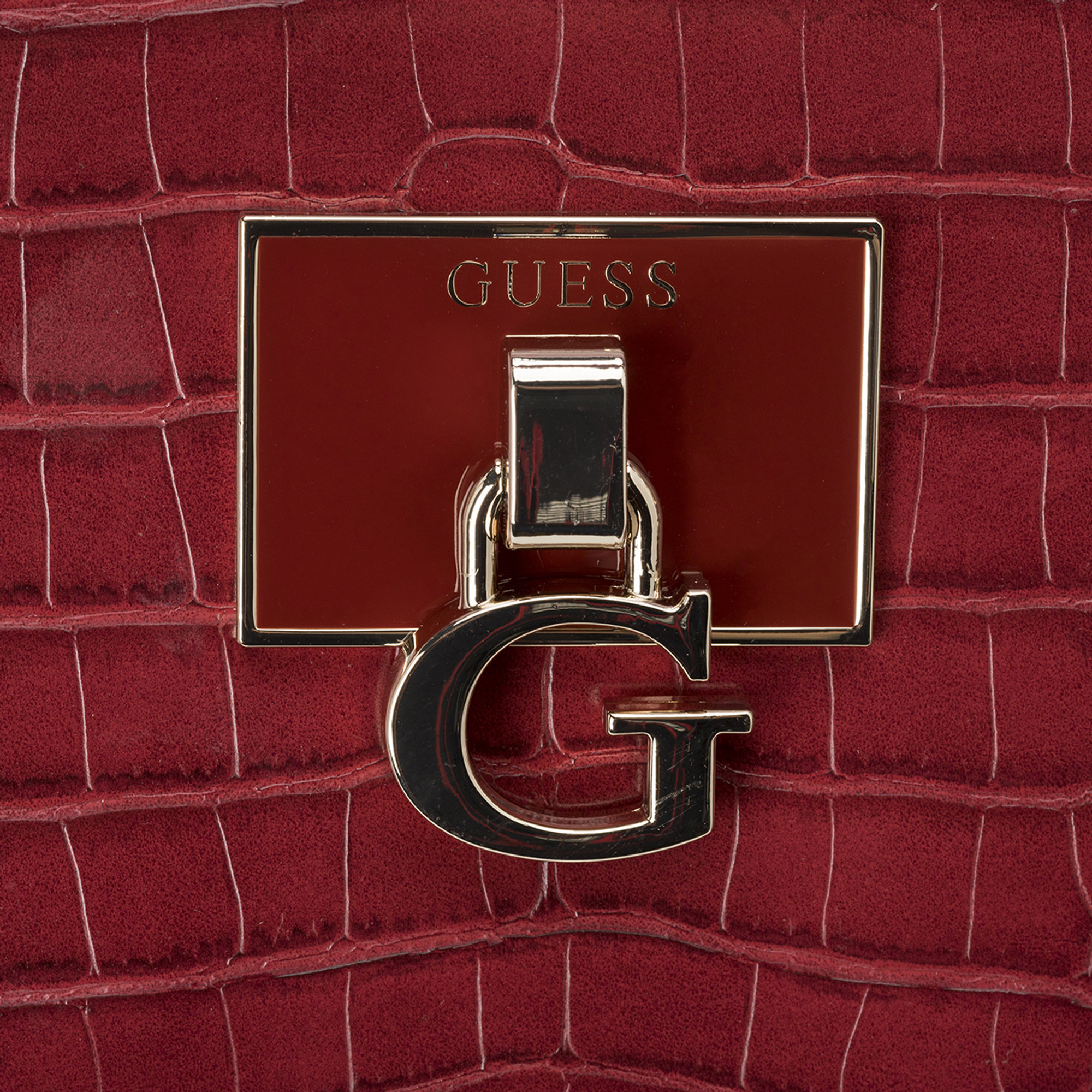 Borsa a mano stampa cocco bordeaux Guess  vista3