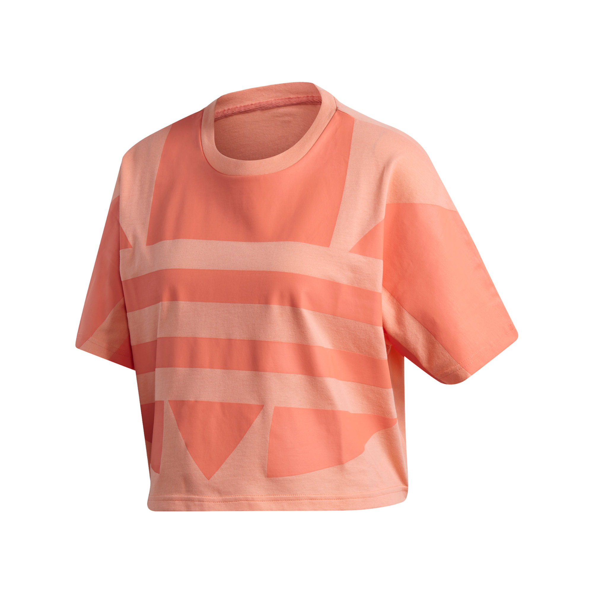 Crop top in cotone con logo arancione ADIDAS vista3