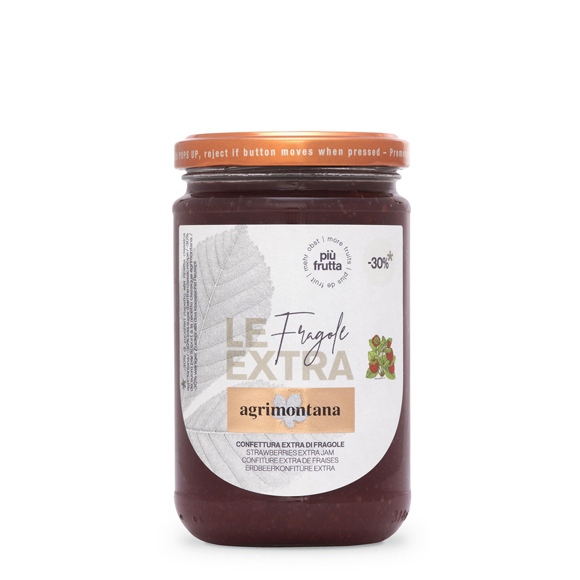 6 Confetture "Le Extra" con meno zucchero da 330 gr: 2 Ciliegie, 2 Amarene, 2 Fragole Agrimontana vista5