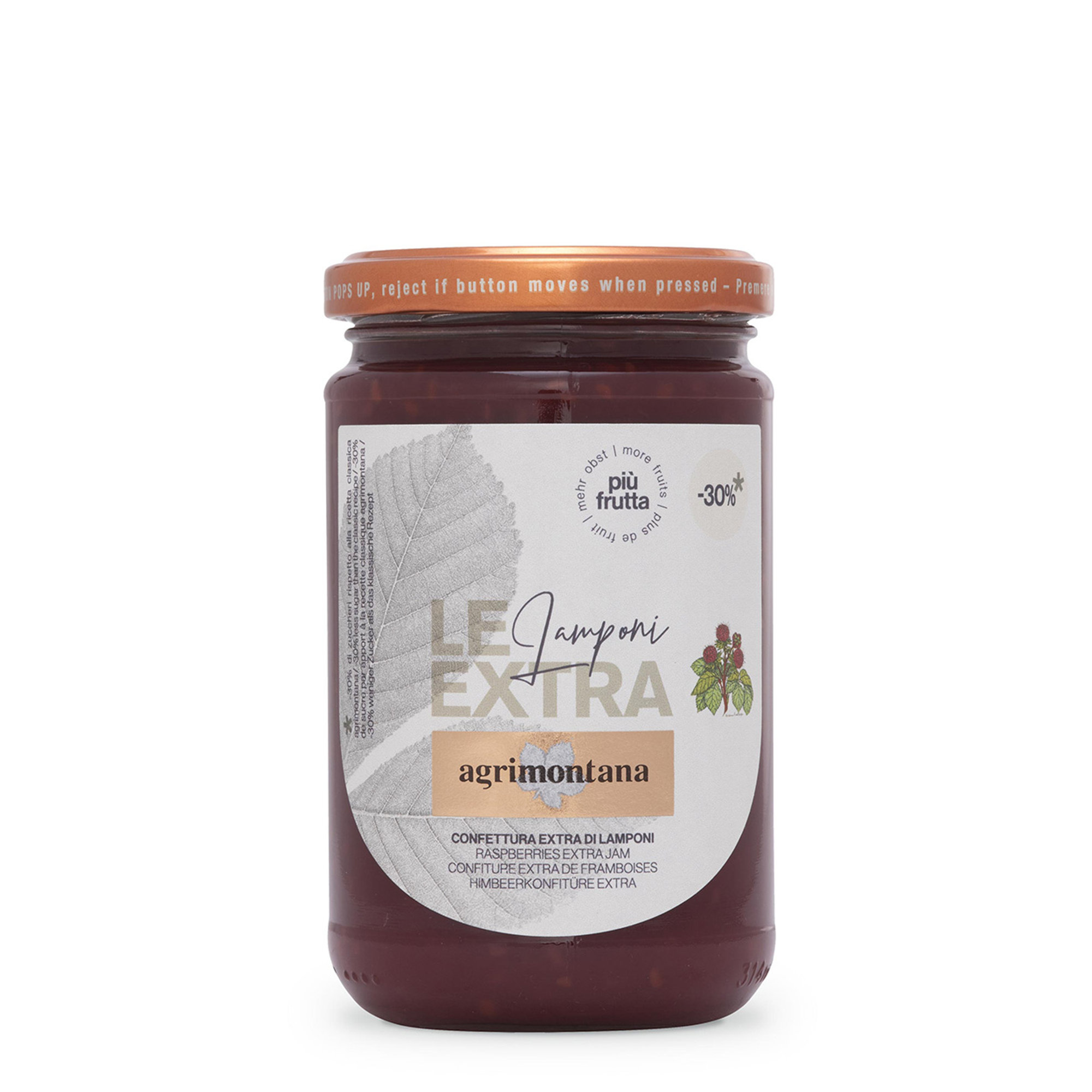 6 Confetture "Le Extra" con meno zucchero da 330 gr: 2 Amarene, 2 Mirtilli Selvatici, 2 Lamponi Agrimontana vista5
