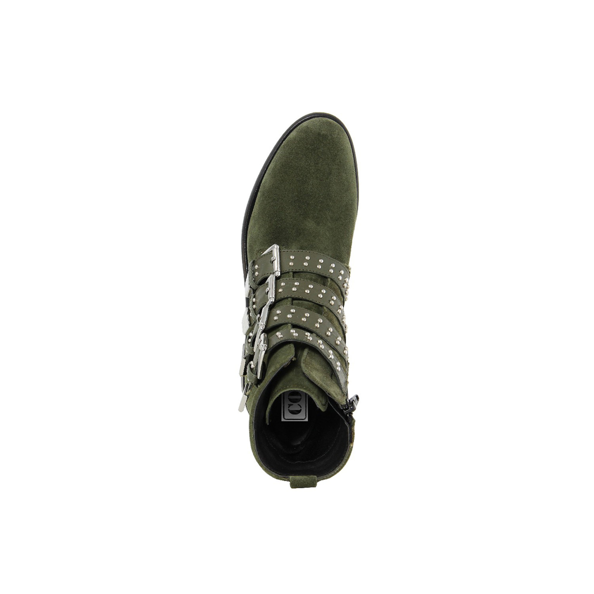 Stivaletti in camoscio con tre lacci e fibbie laterali verdi Cold Out Scarpe vista2