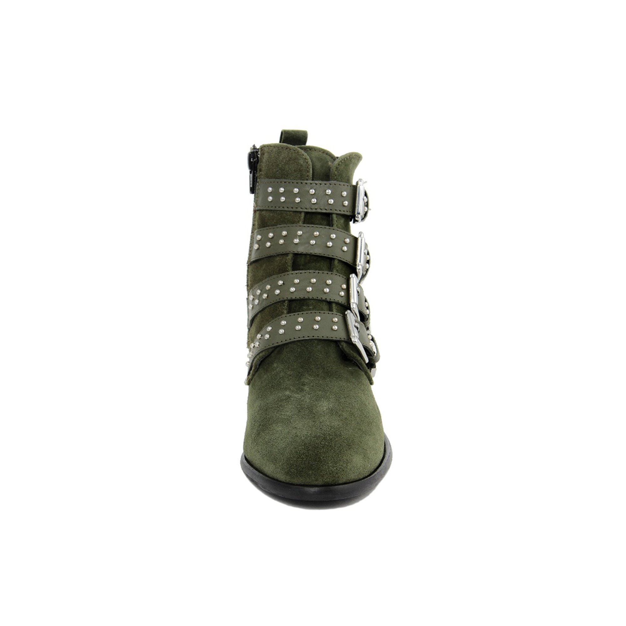 Stivaletti in camoscio con tre lacci e fibbie laterali verdi Cold Out Scarpe vista4