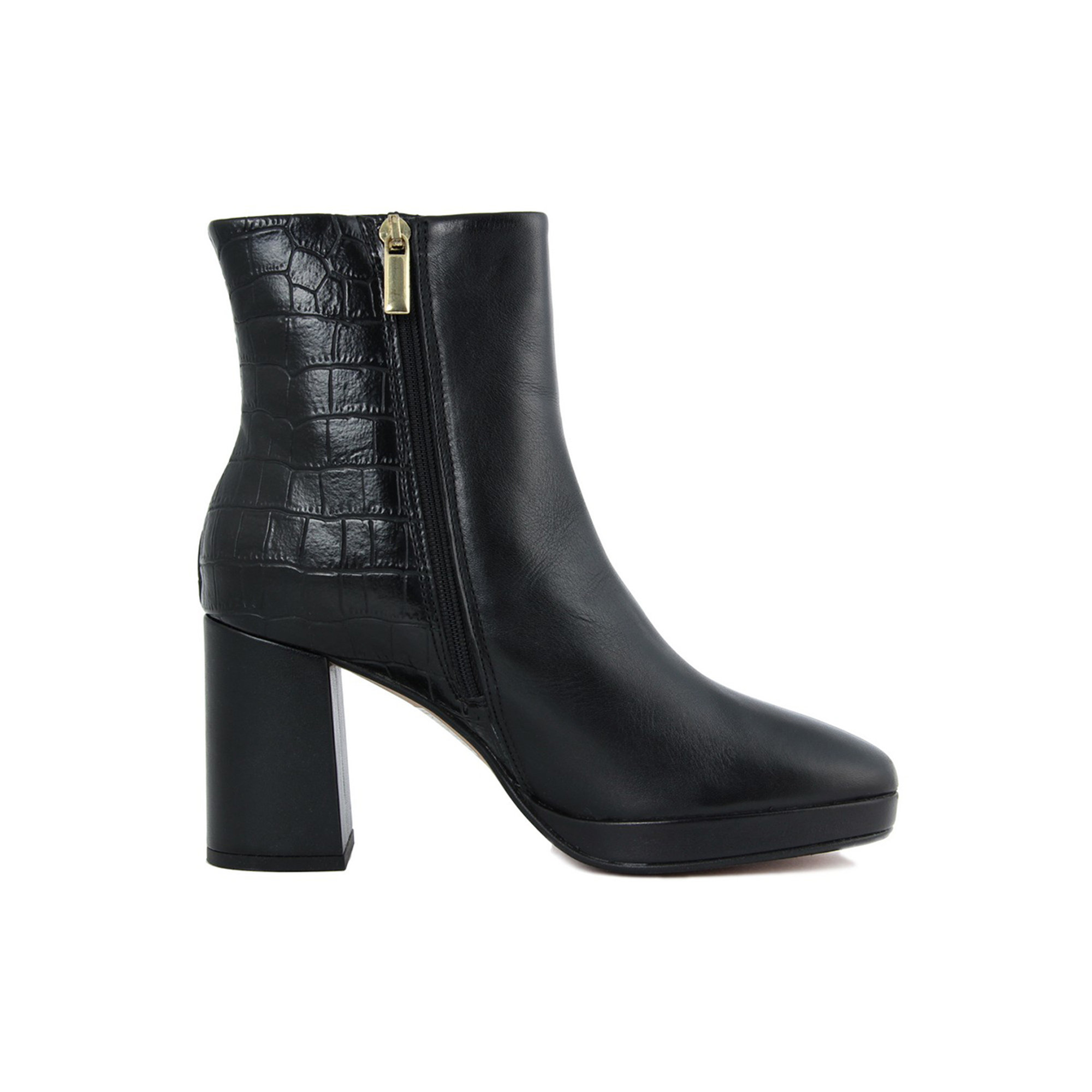Stivaletti in pelle con tacco chuky e tallonata in cocco neri Cold Out Scarpe vista7
