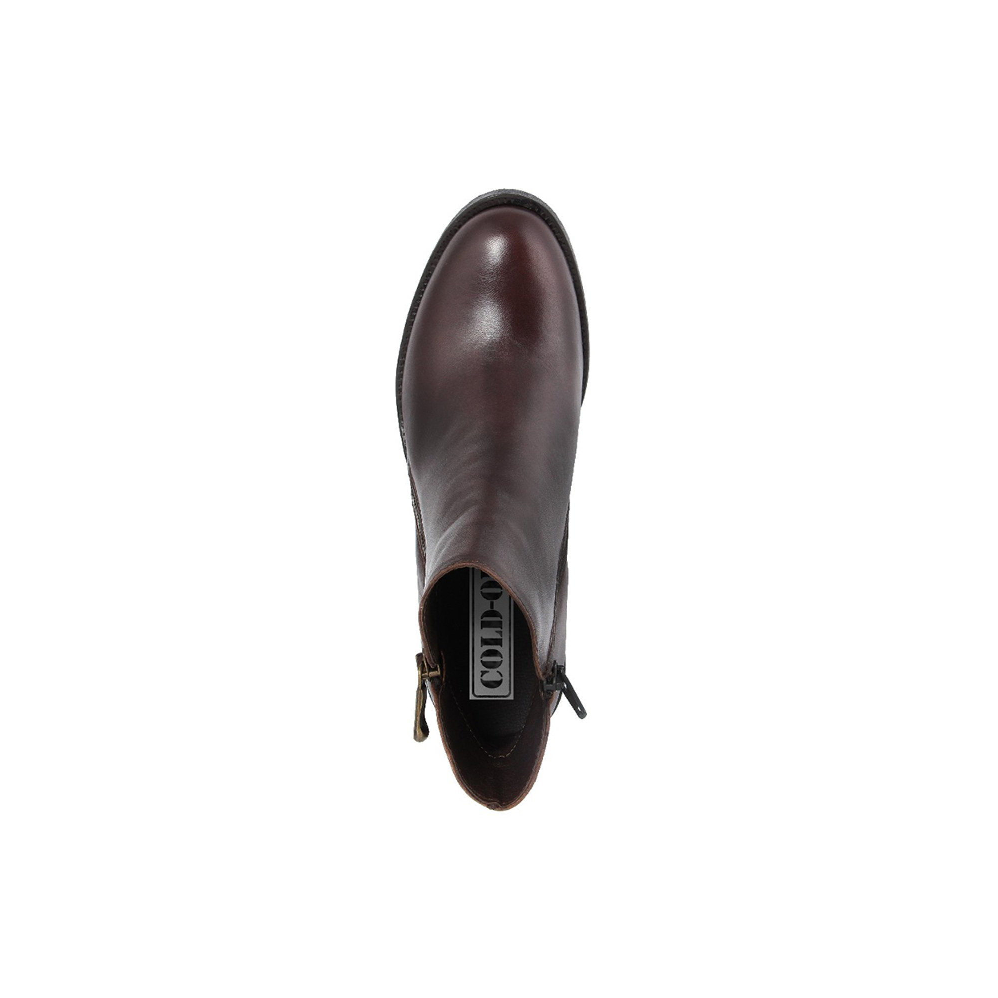 Stivaletti con tacco e doppia zip in pelle marroni Cold Out Scarpe vista1