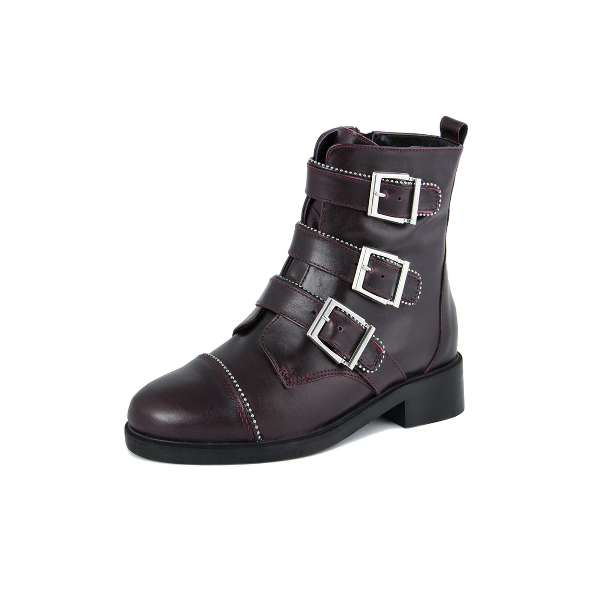 Stivaletti in pelle bordeaux con tre fibbie Cold Out Scarpe vista5