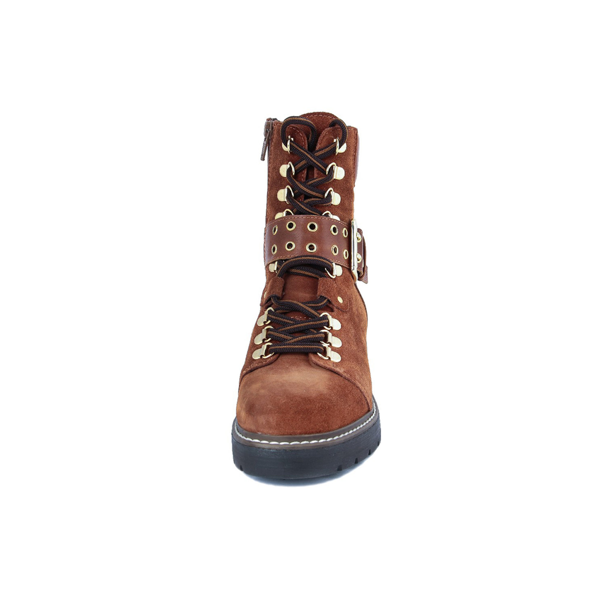 Pedula in camoscio biscotto con ganci oro Cold Out Scarpe vista4