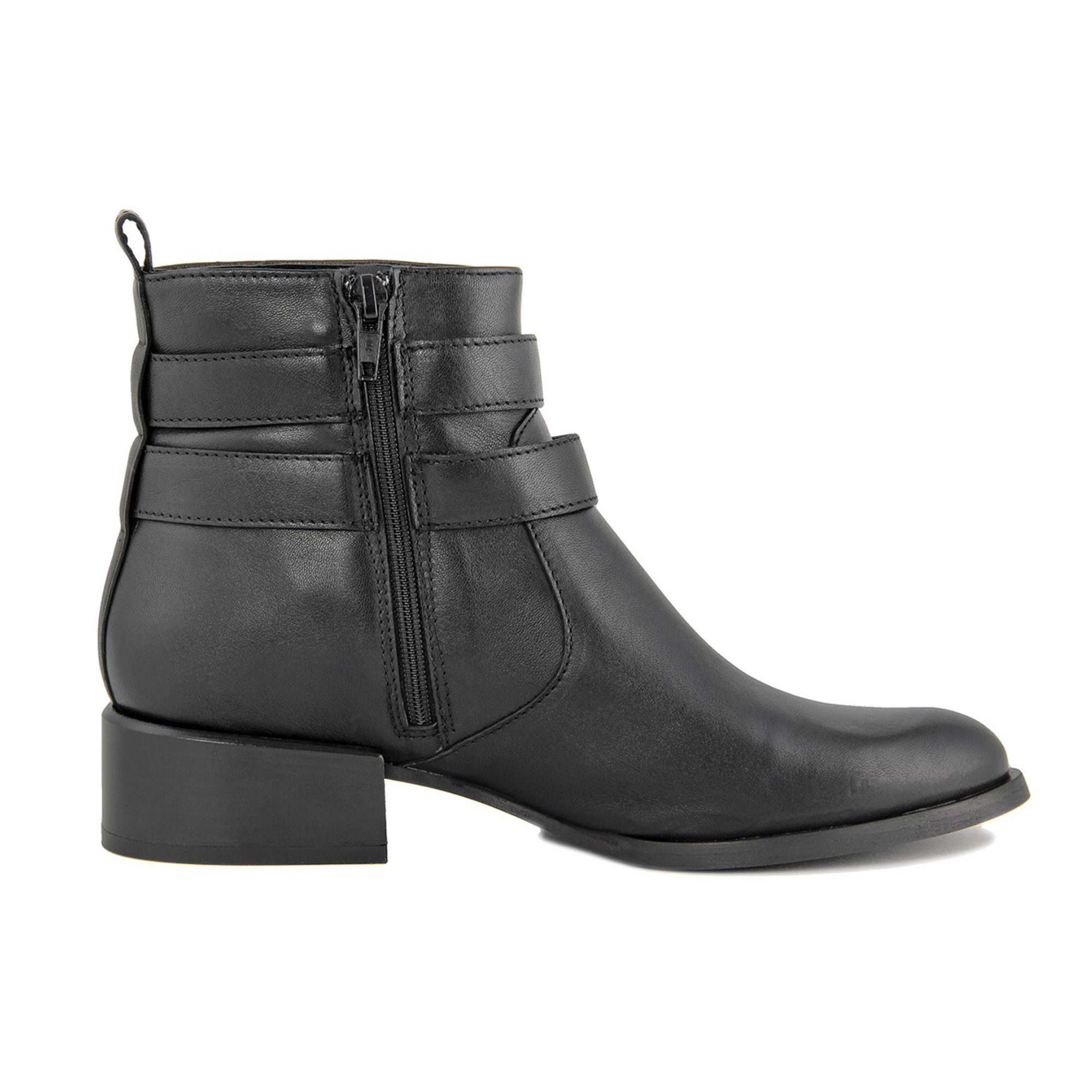 Stivaletto con doppia fibbia laterale in pelle nera Cold Out Scarpe vista6