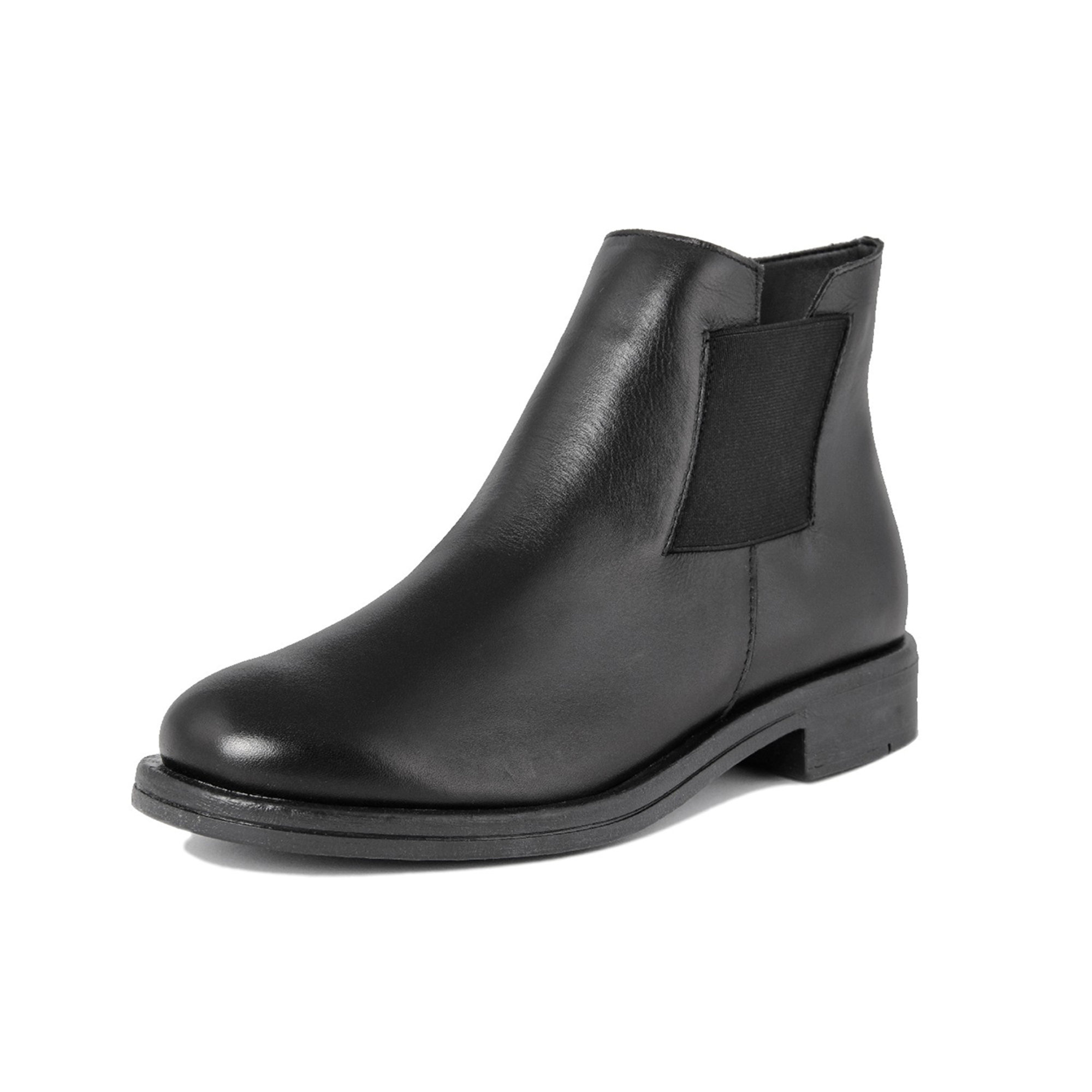 Stivaletti in pelle neri con elastico quadrato Cold Out Scarpe vista5