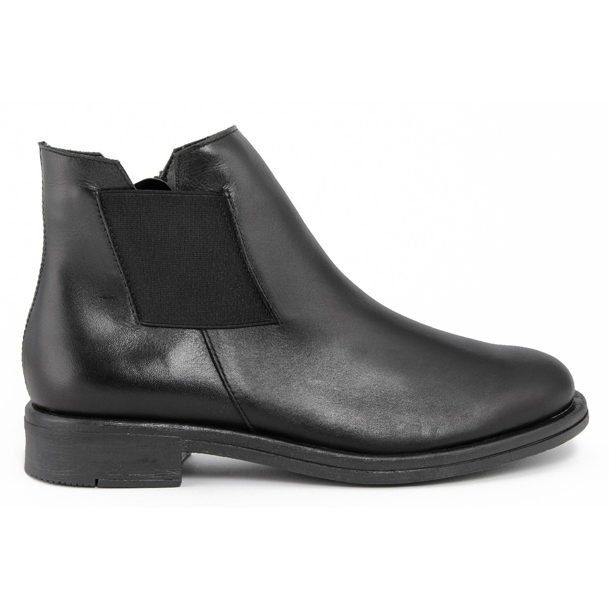 Stivaletti in pelle neri con elastico quadrato Cold Out Scarpe vista0