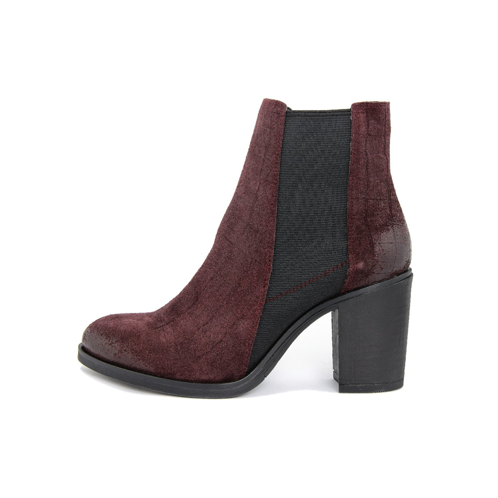Stivaletti bordeaux in camoscio a quadretti Cold Out Scarpe vista6