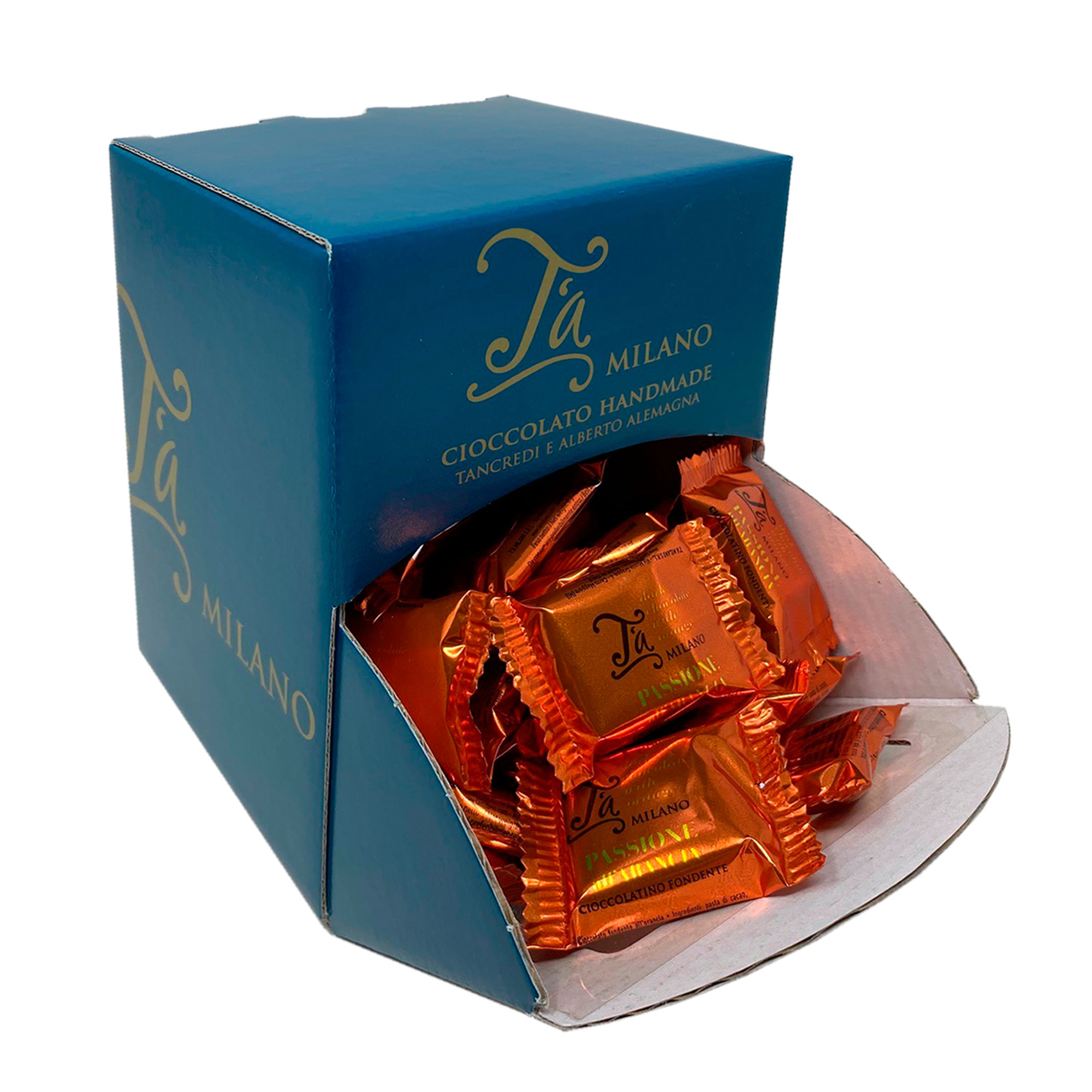 60 cioccolatini arancia e cioccolato fondente 66%, 8 gr cad T'a Milano vista1