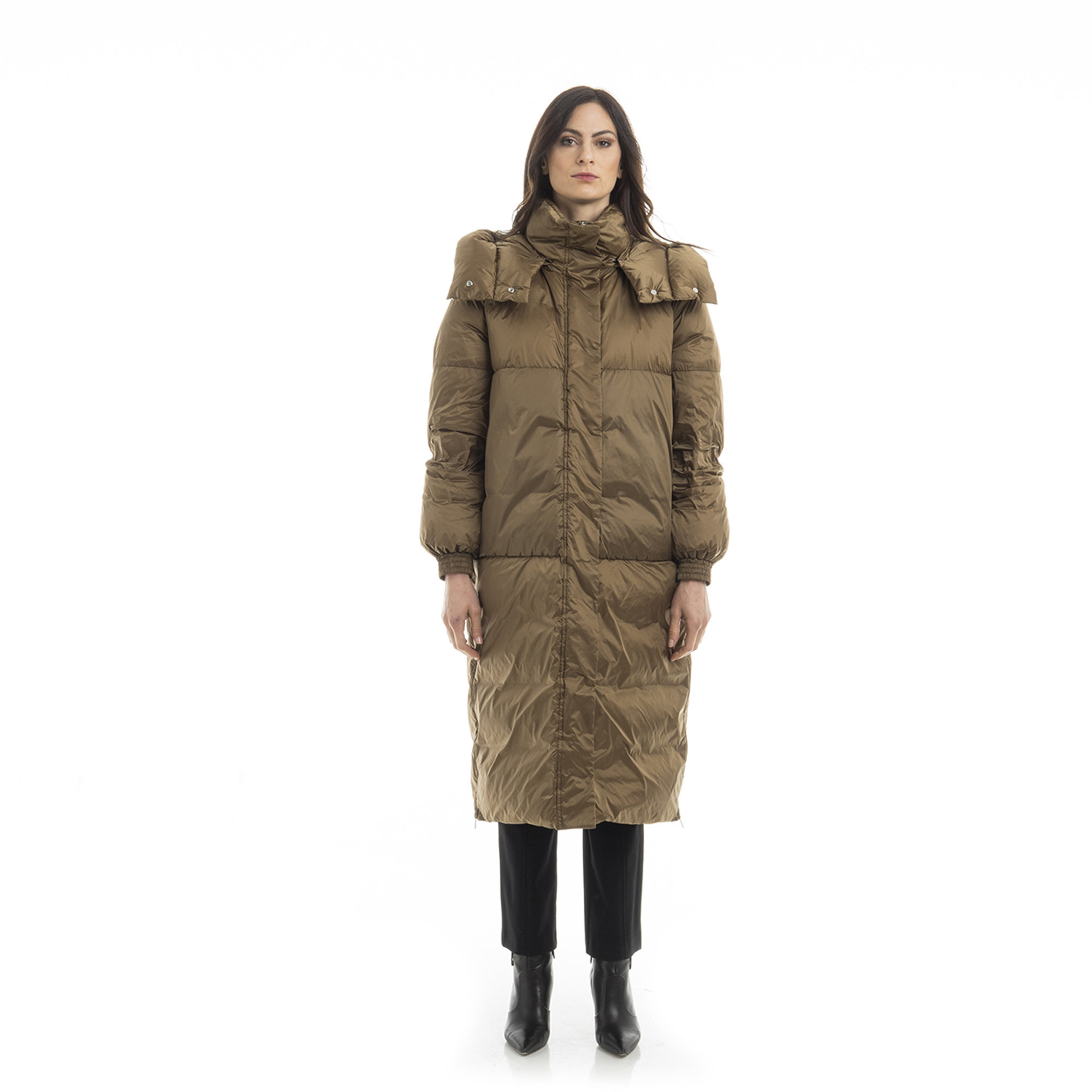 Piumino lungo oversize biscotto Add vista0