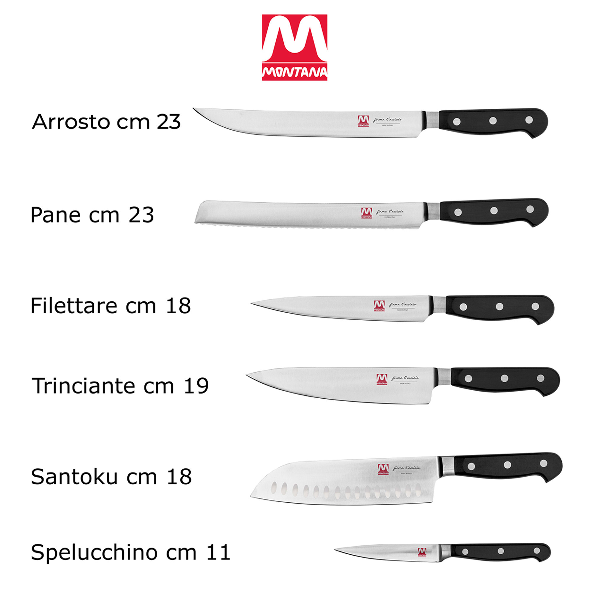 Set da Chef Maitre: ceppo porta coltelli magnetico con 6 coltelli da cucina professionali  Montana vista3