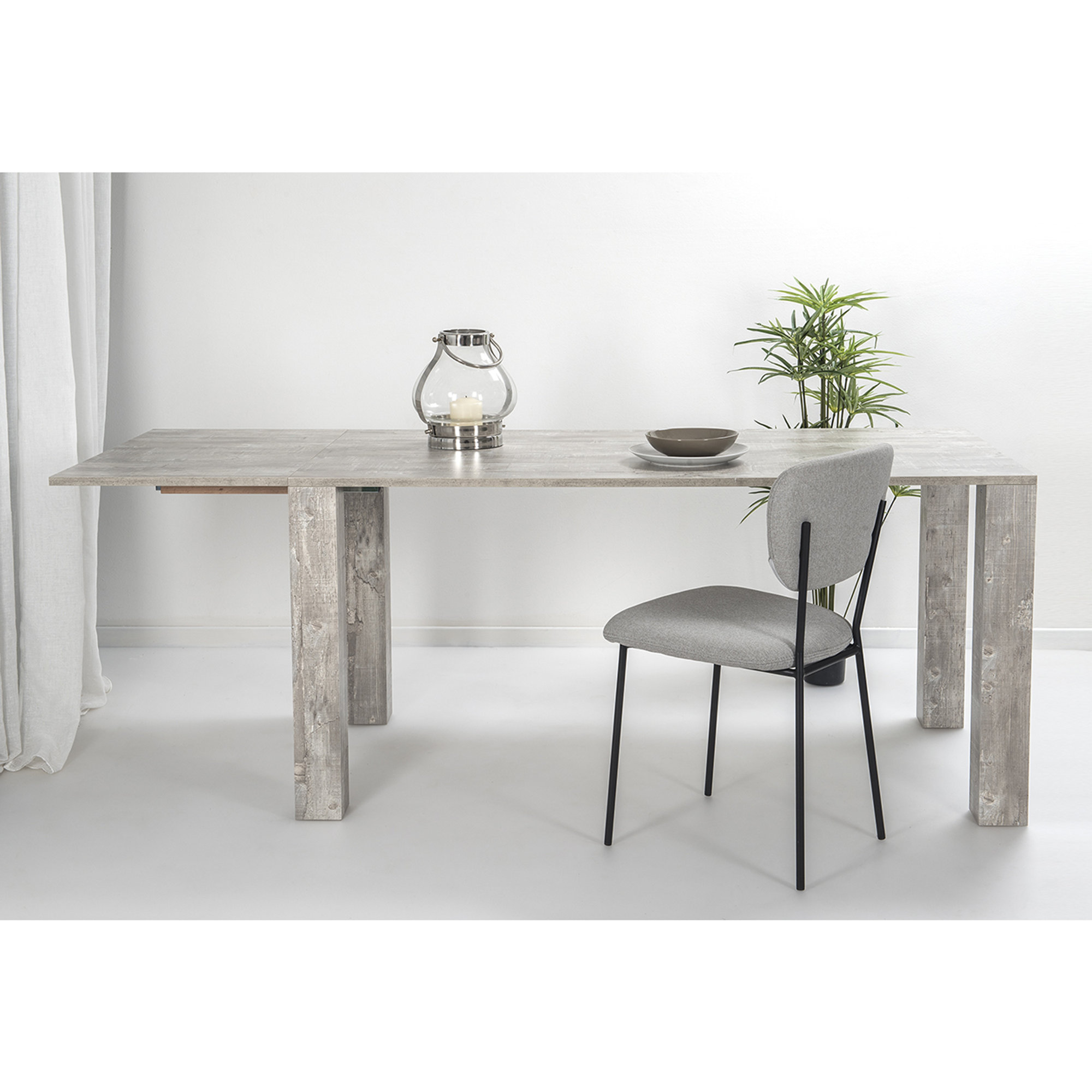 Tavolo allungabile canova finitura grigio Atrium Braid vista2