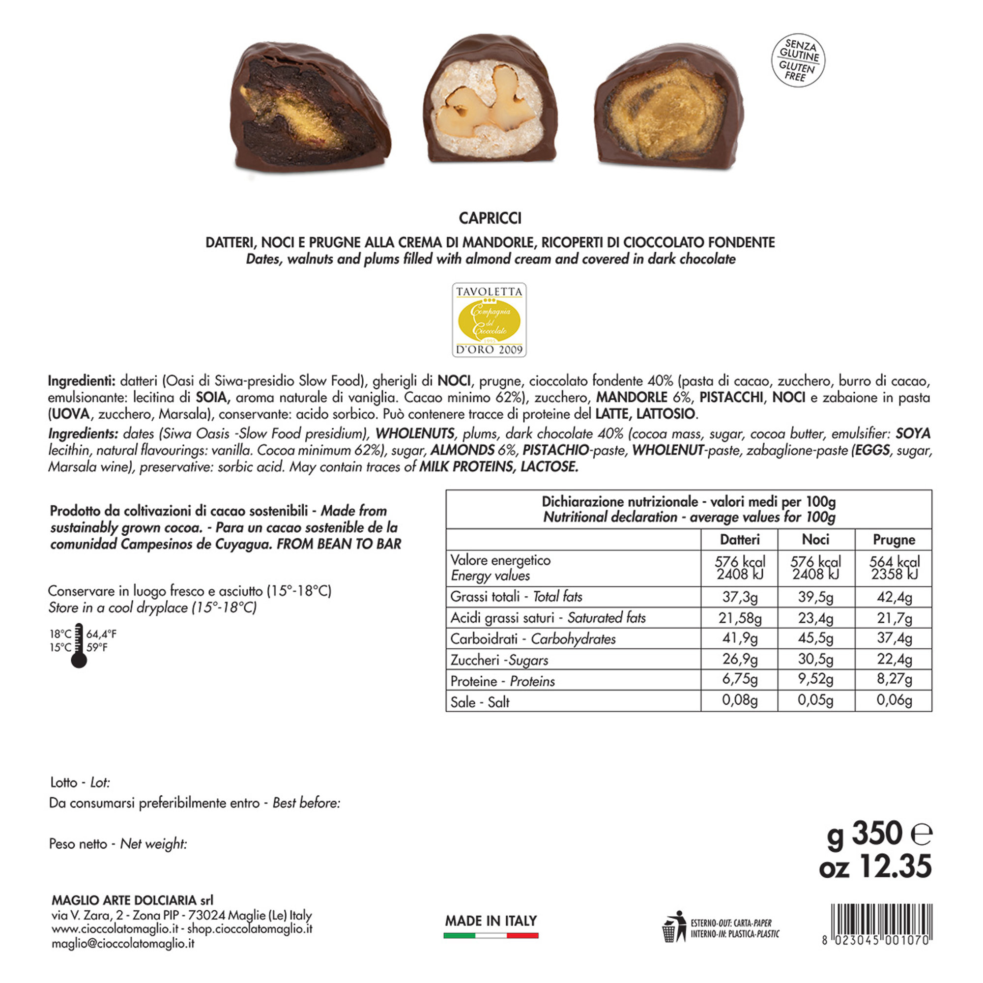 Confezione Regalo "Capricci" 350 gr Maglio Arte Dolciaria vista2