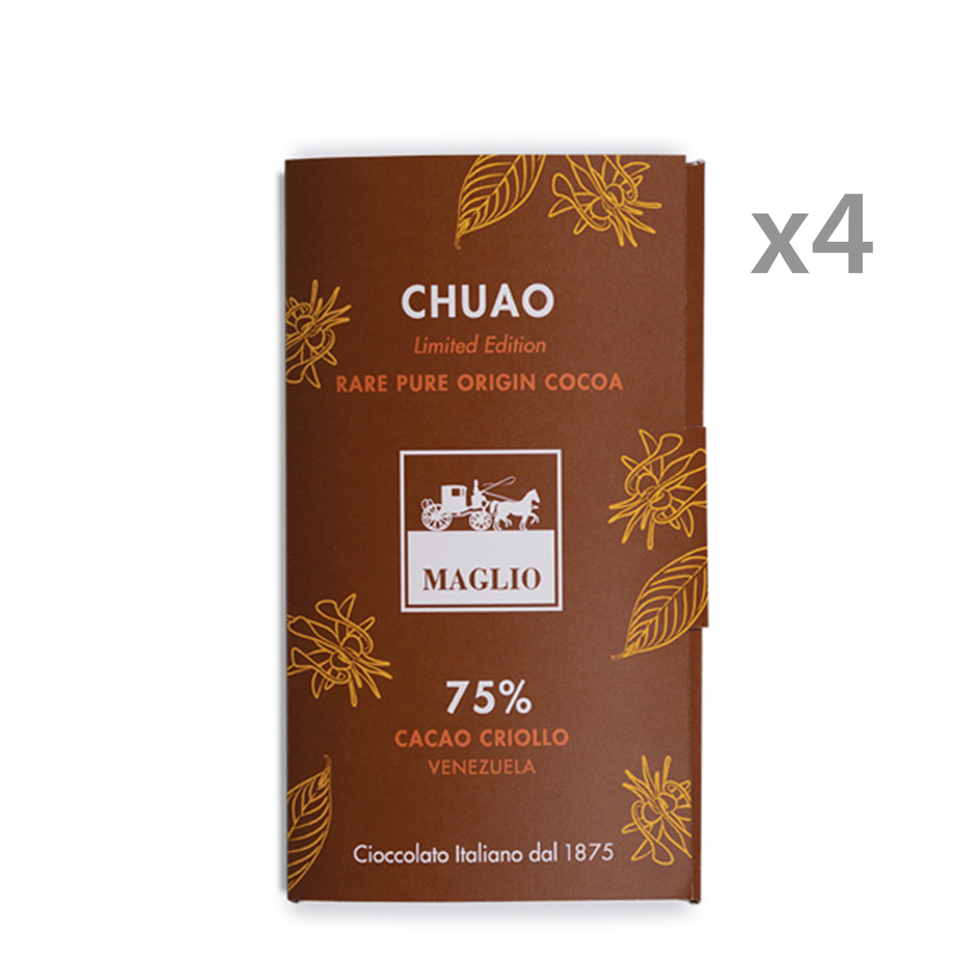 4 tavolette - "Chuao" 75% Cacao Criollo 80 gr Maglio Arte Dolciaria vista0